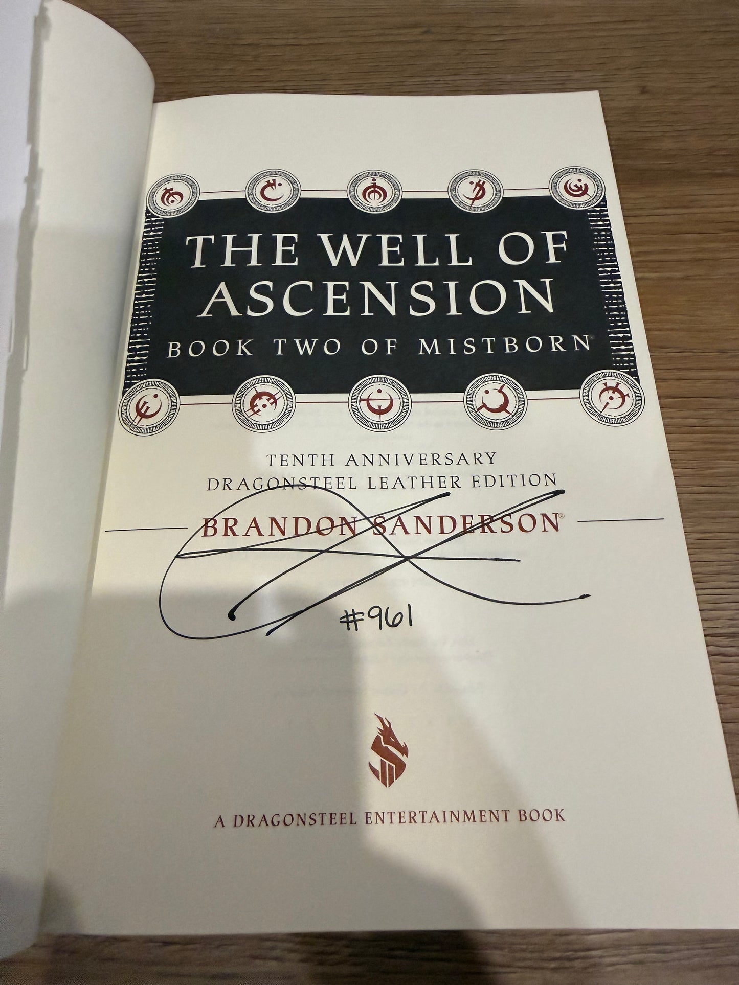 Brandon Sanderson, The Well of Ascension, Signed Numbered #961, Dragonsteel