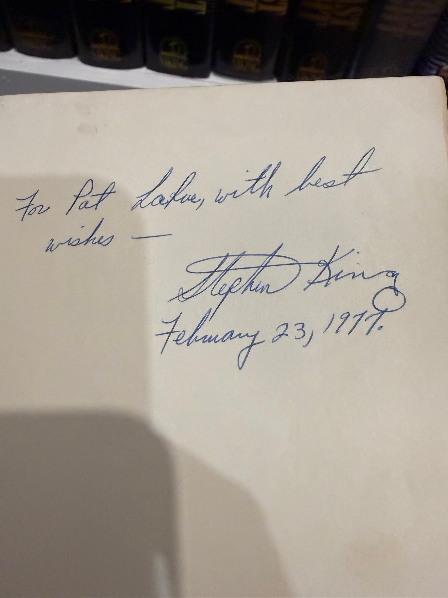 Stephen King, The Shining, First Edition inscribed in YEAR OF PRINT, Doubleday Publishing
