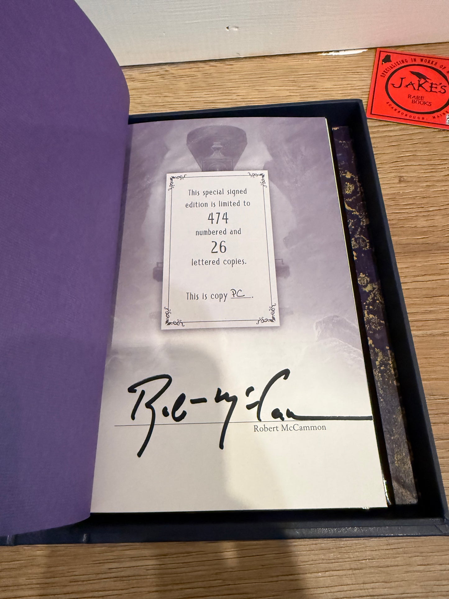 Robert McCammon, Last Train From Perdition, Lettered Publisher’s Copy, Subterranean Press