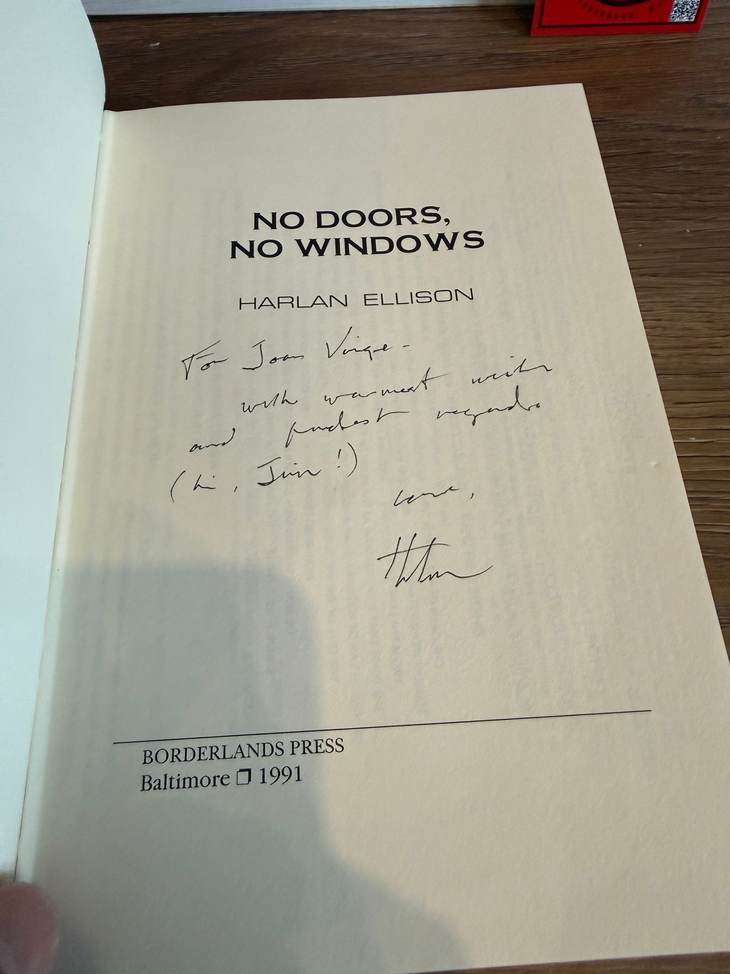 Harlan Ellison, No Doors No Windows, Signed Limited, Borderlands Press