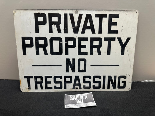Stephen King, Salem’s Lot, Screen Used Private Property Sign