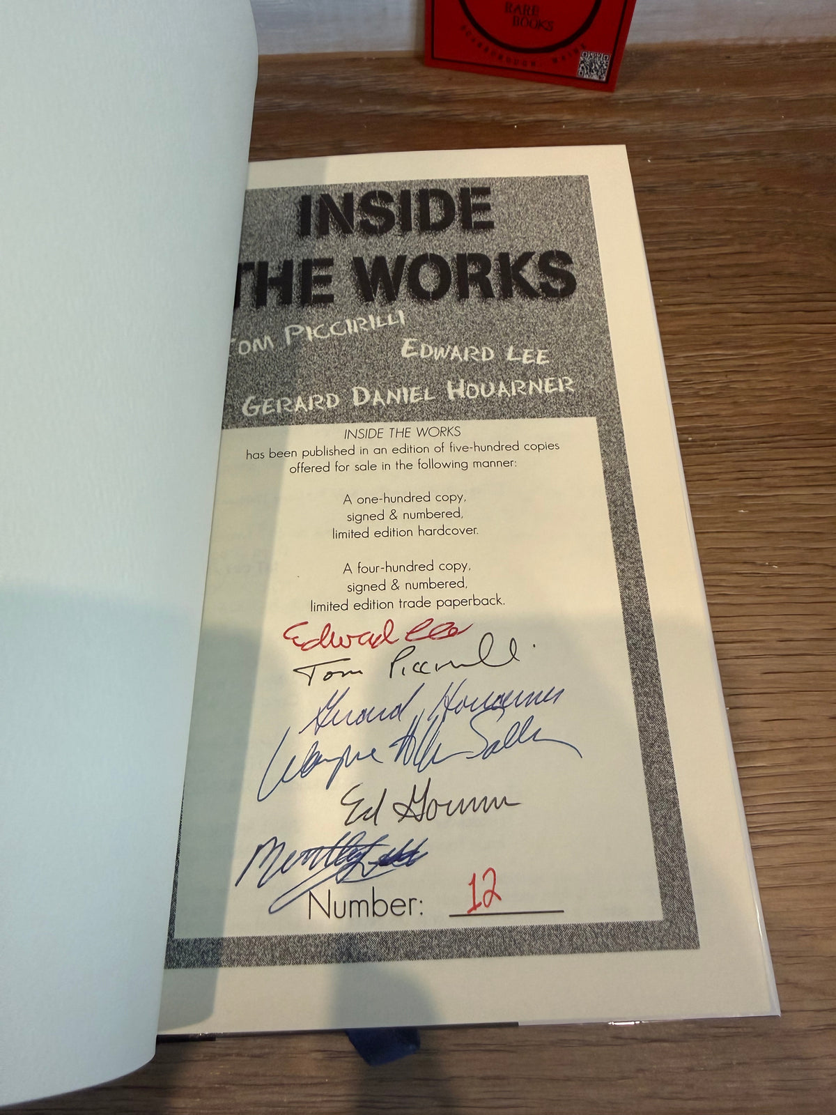Edward Lee, Inside the Works, Signed Limited Edition, Necro Publications