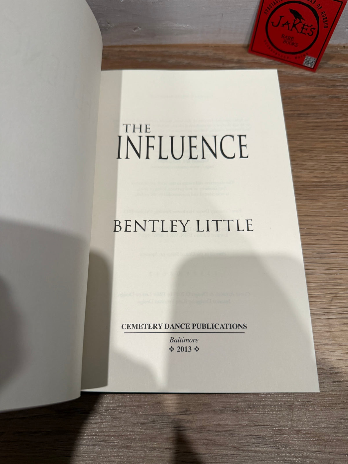 Bentley Little, The Influence, First Edition, Cemetery Dance