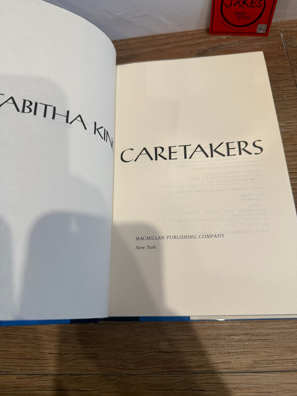 Tabitha King, Caretakers, First Edition, McMillan