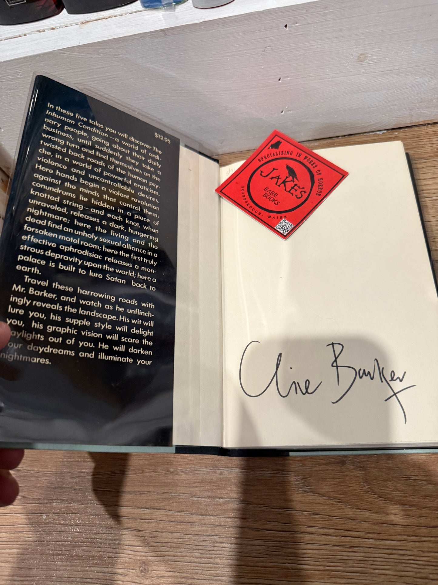 Clive Barker, The Inhuman Condition, First Edition, SIGNED, Poseidon Press