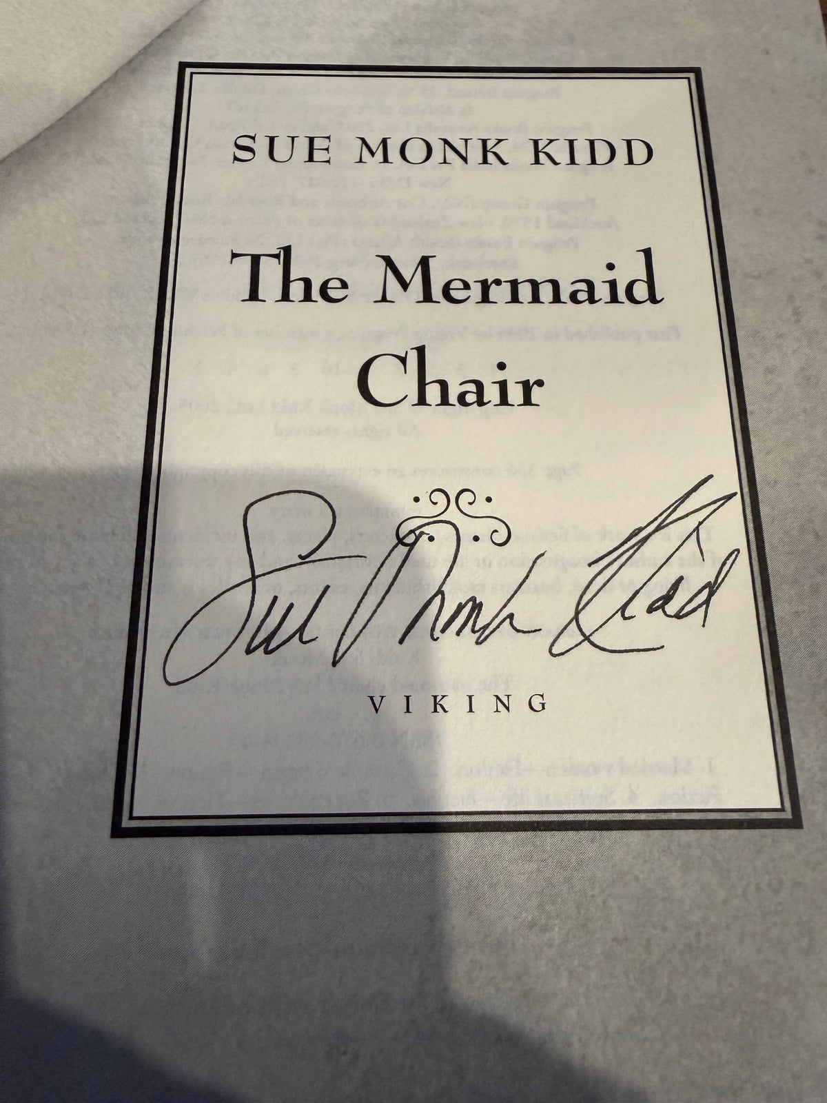 Sue Monk Kidd, The Mermaid Chair, Signed First Edition, Viking