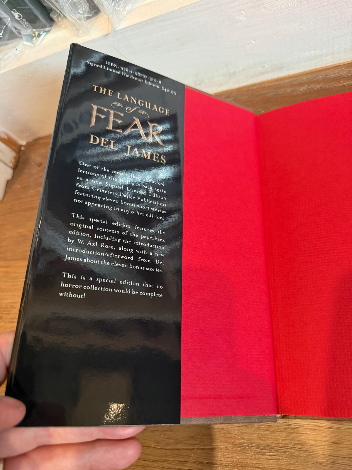 Del James, The Language of Fear, Signed Limited Edition, Cemetery Dance