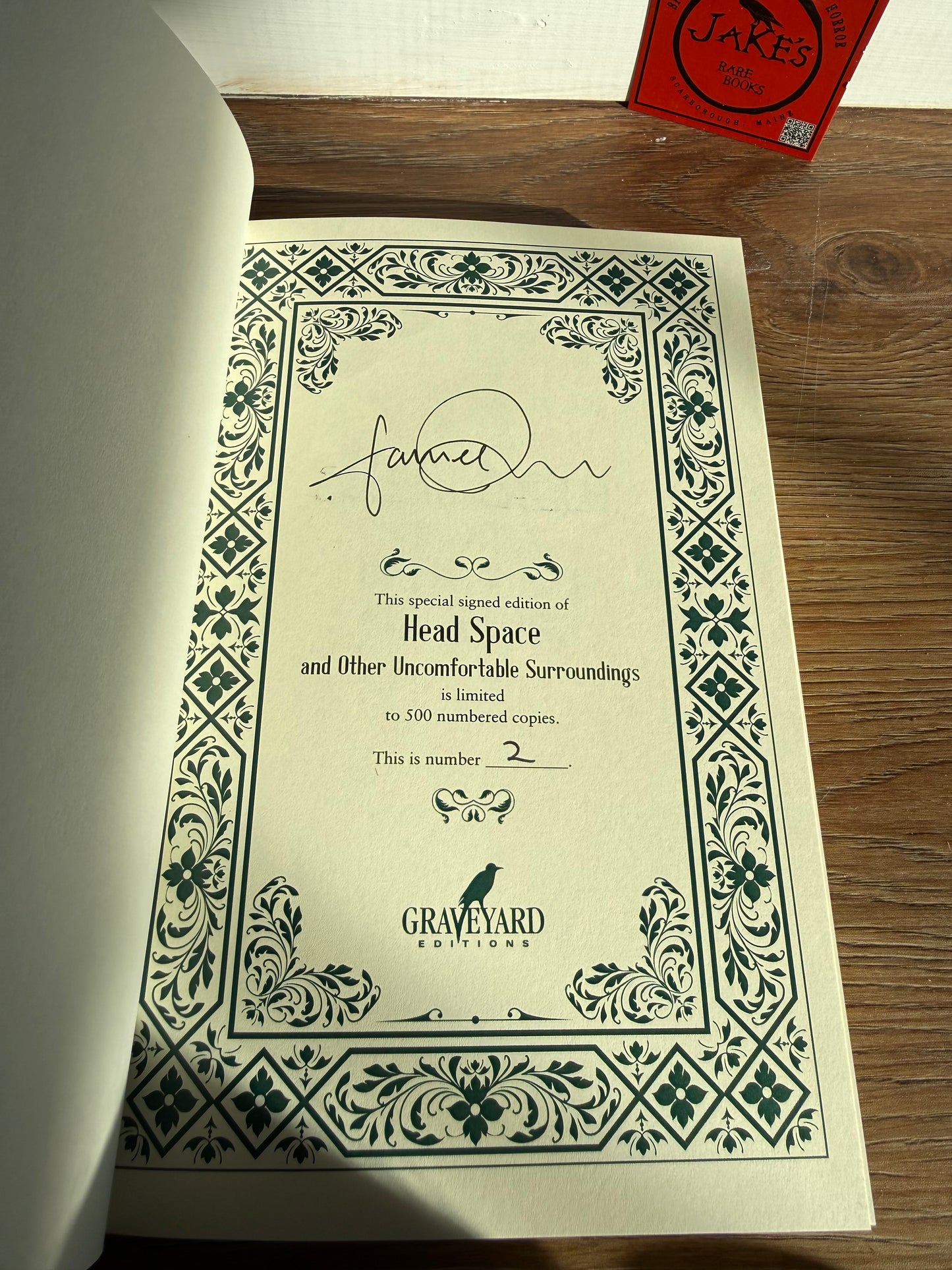 James Cooper, Head Space, Signed Limited #2, Cemetery Dance (Graveyard Editions)