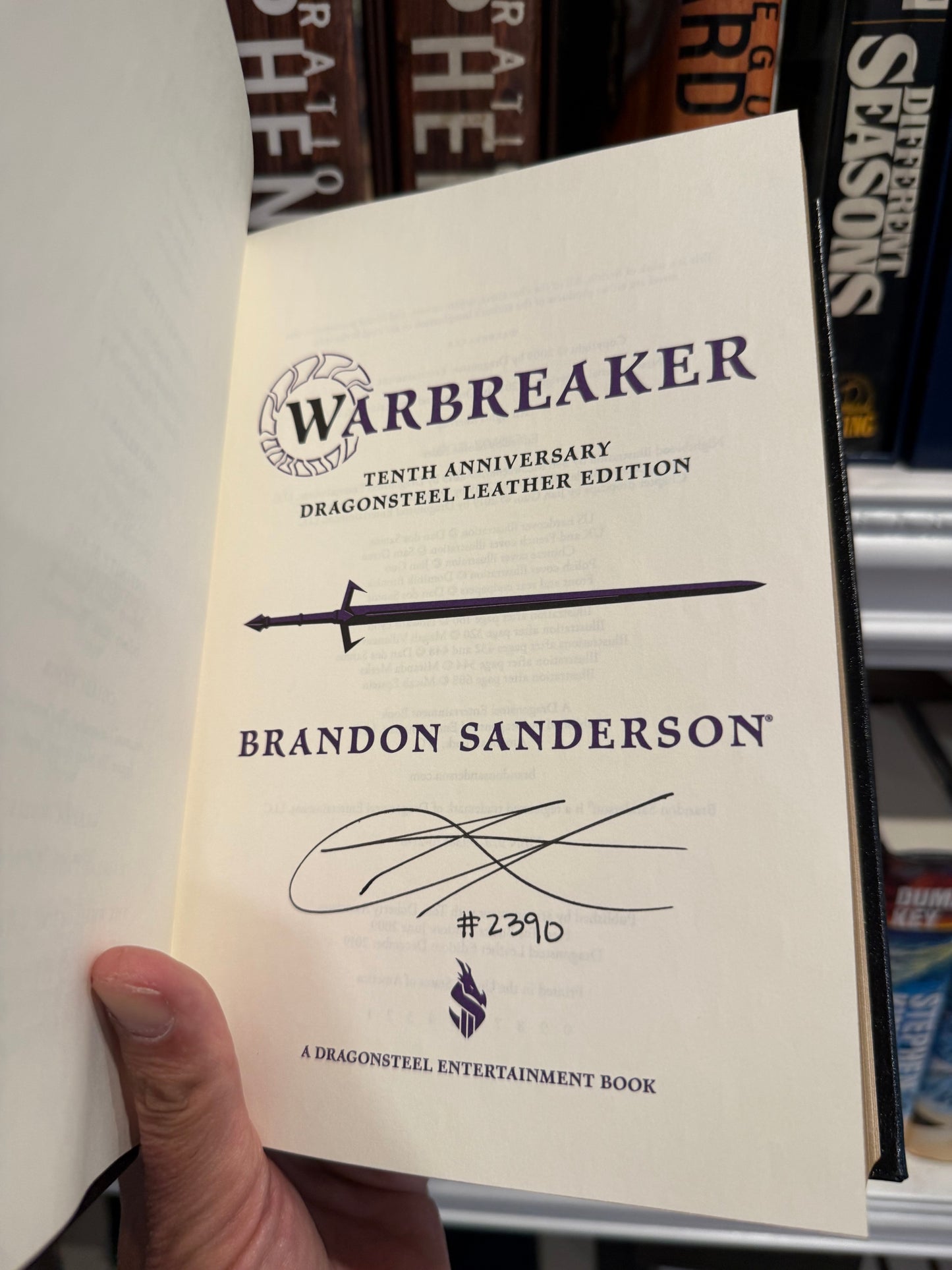 Brandon Sanderson, Warbreaker, Signed Numbered #2390, Dragonsteel