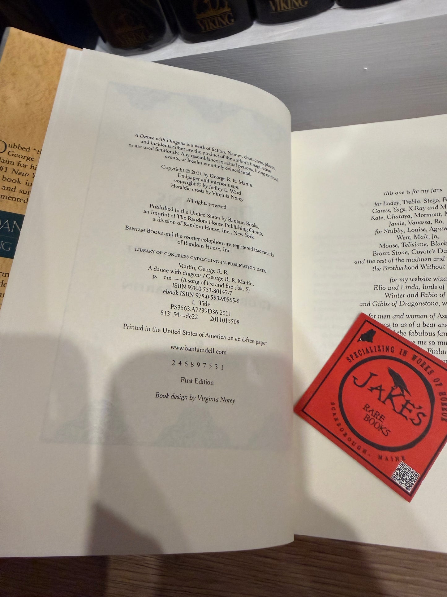 George R.R. Martin, A Dance With Dragons, First Edition, Bantam