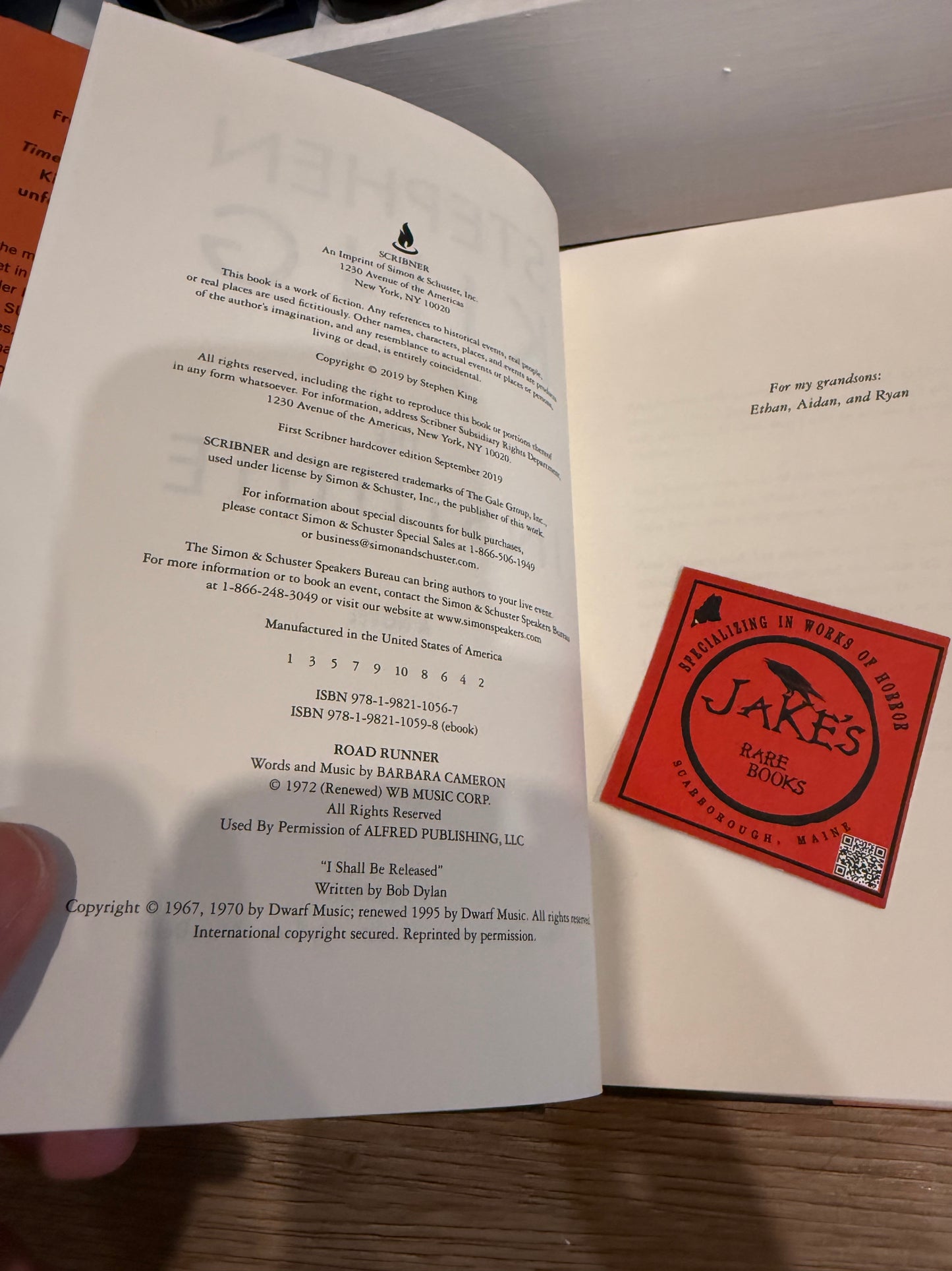 Stephen King, The Institute, First Edition, Scribner