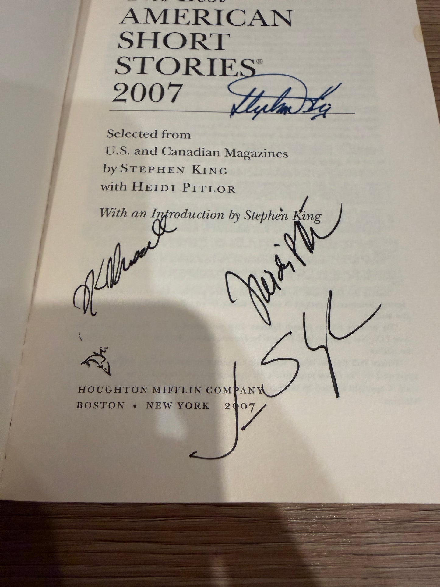 Best American Short Stories, First Edition, Signed by Stephen King, Houghton Mifflin
