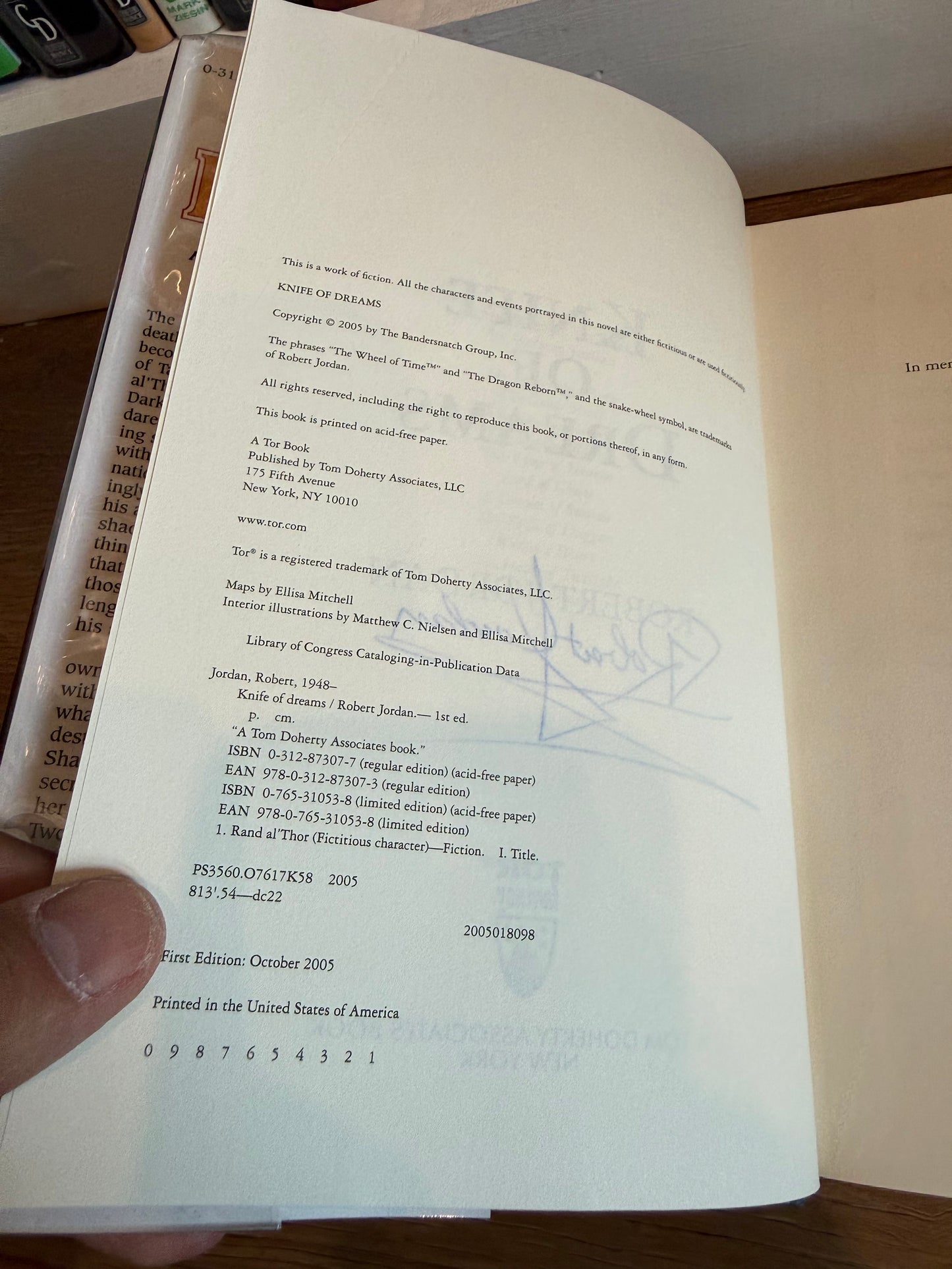 Robert Jordan, Knife of Dreams, Signed First Edition, Tor Publishing