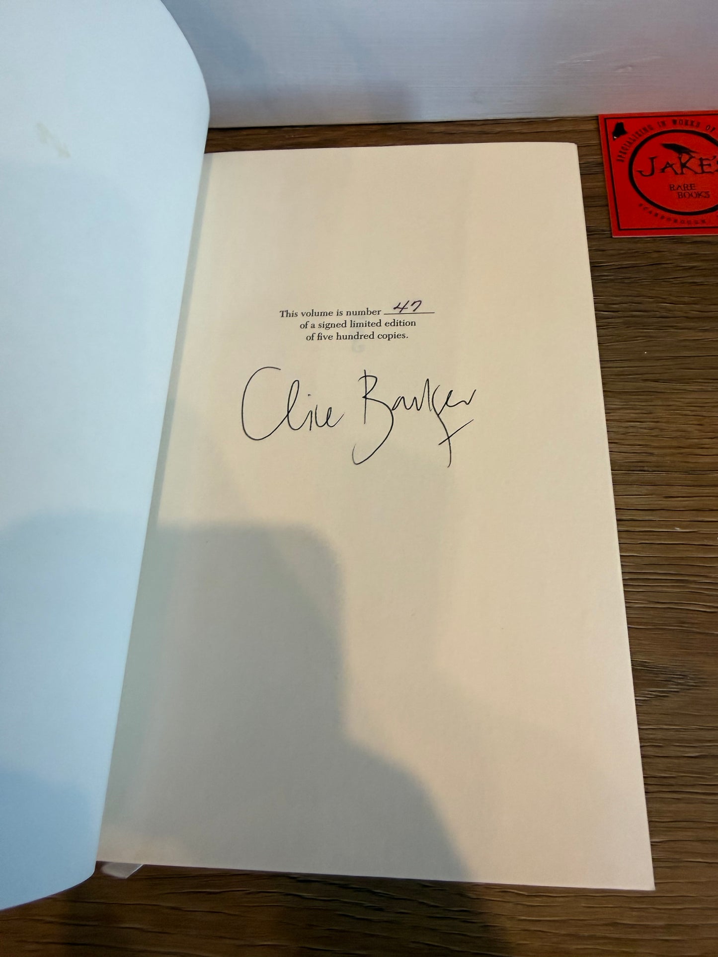 Clive Barker, Weaveworld, Signed Limited #47, Poseidon Press