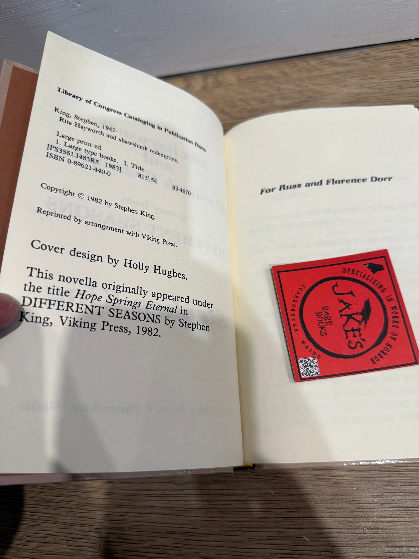 Stephen King, Rita Hayworth and  Shawshank Redemption, Thorndike Press