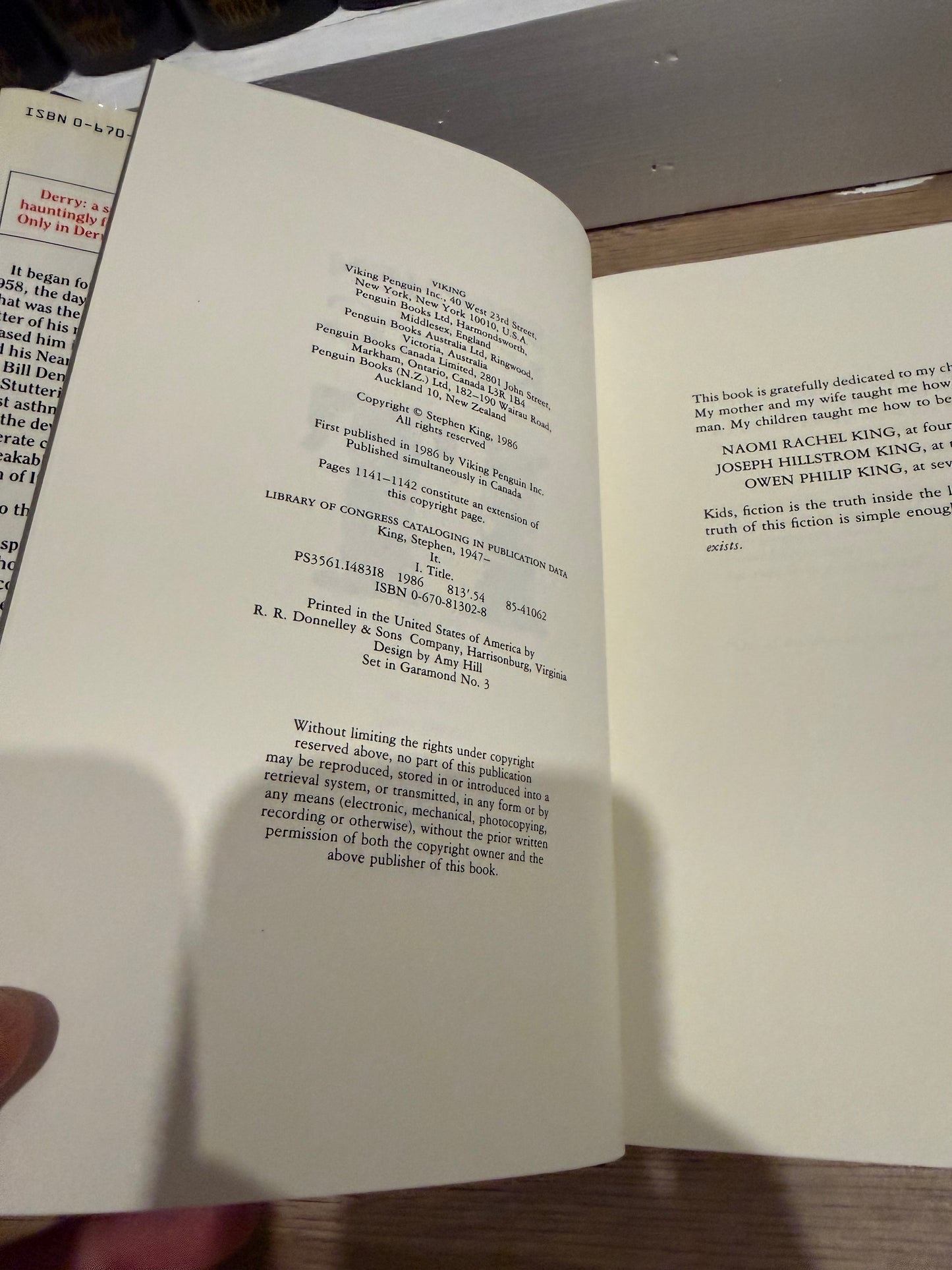Stephen King, IT, First Edition, Viking Press