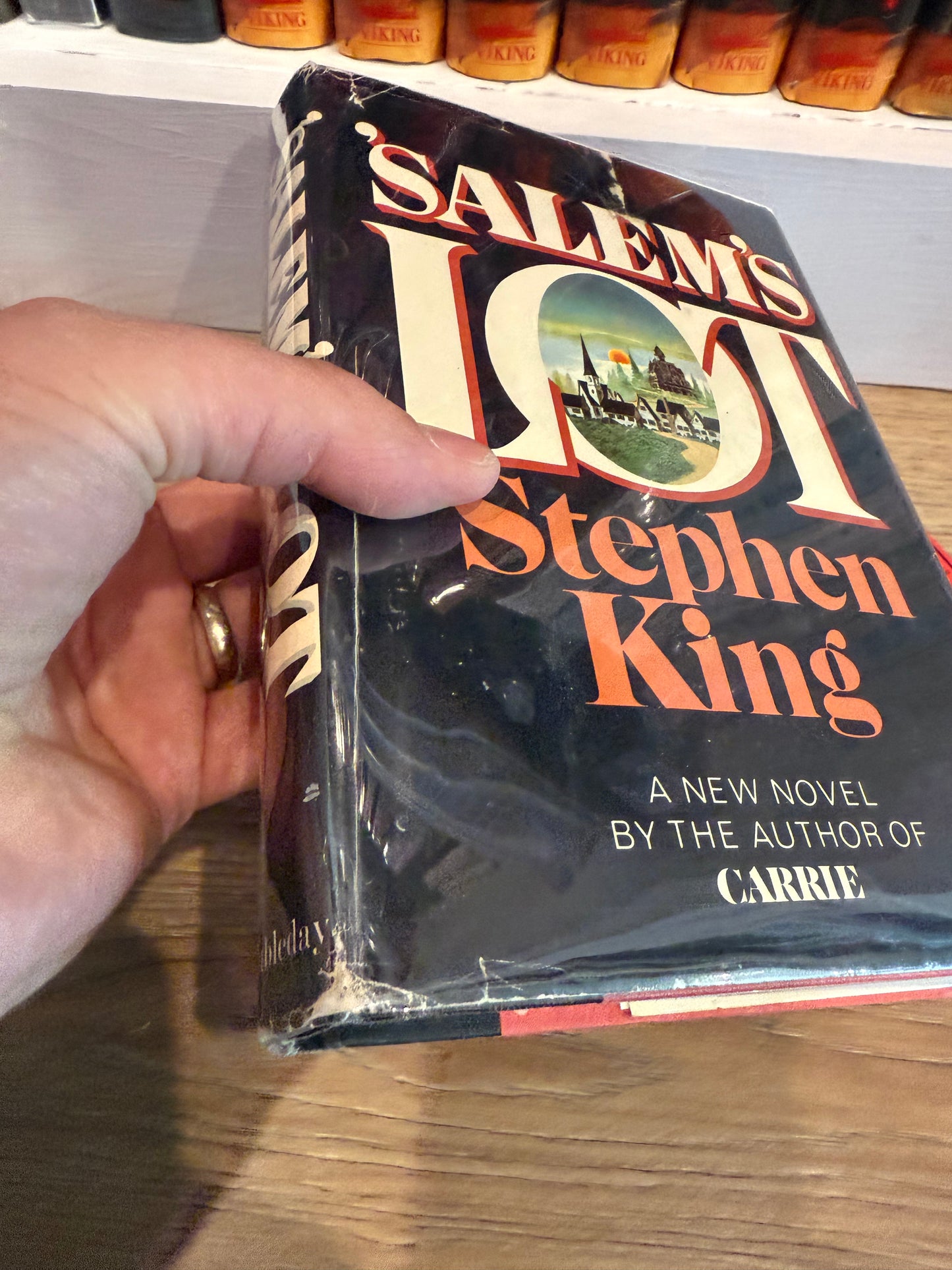 Stephen King, Salem’s Lot, First Edition with SIGNED Card, Father Cody Error, Doubleday Publishing,