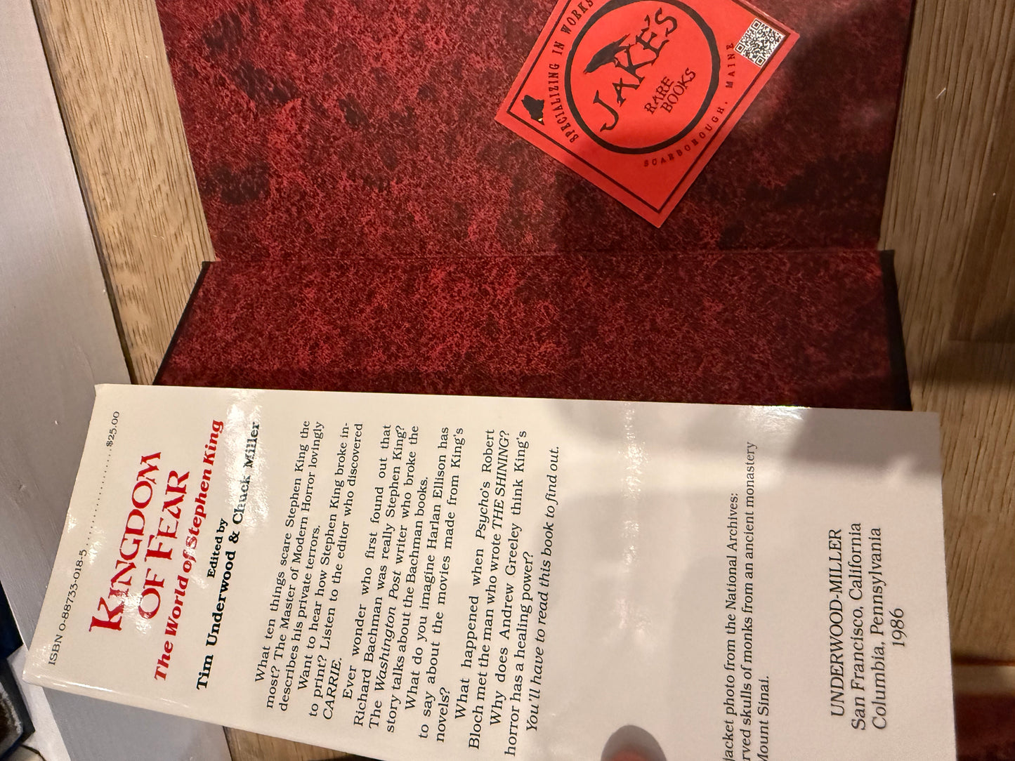 Kingdom of Fear, First Edition and Uncorrected Proof, Underwood Miller