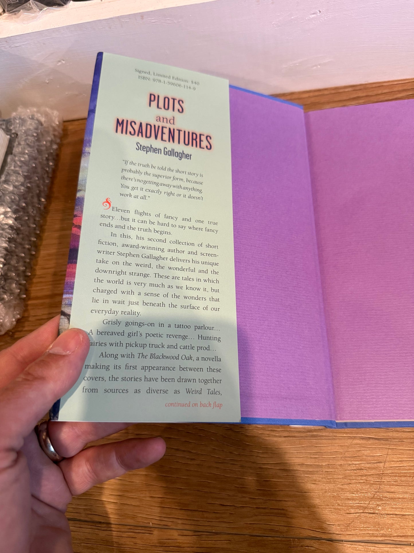 Stephen Gallagher, Plots and Misadventures, Signed Limited #12, Subterranean Press