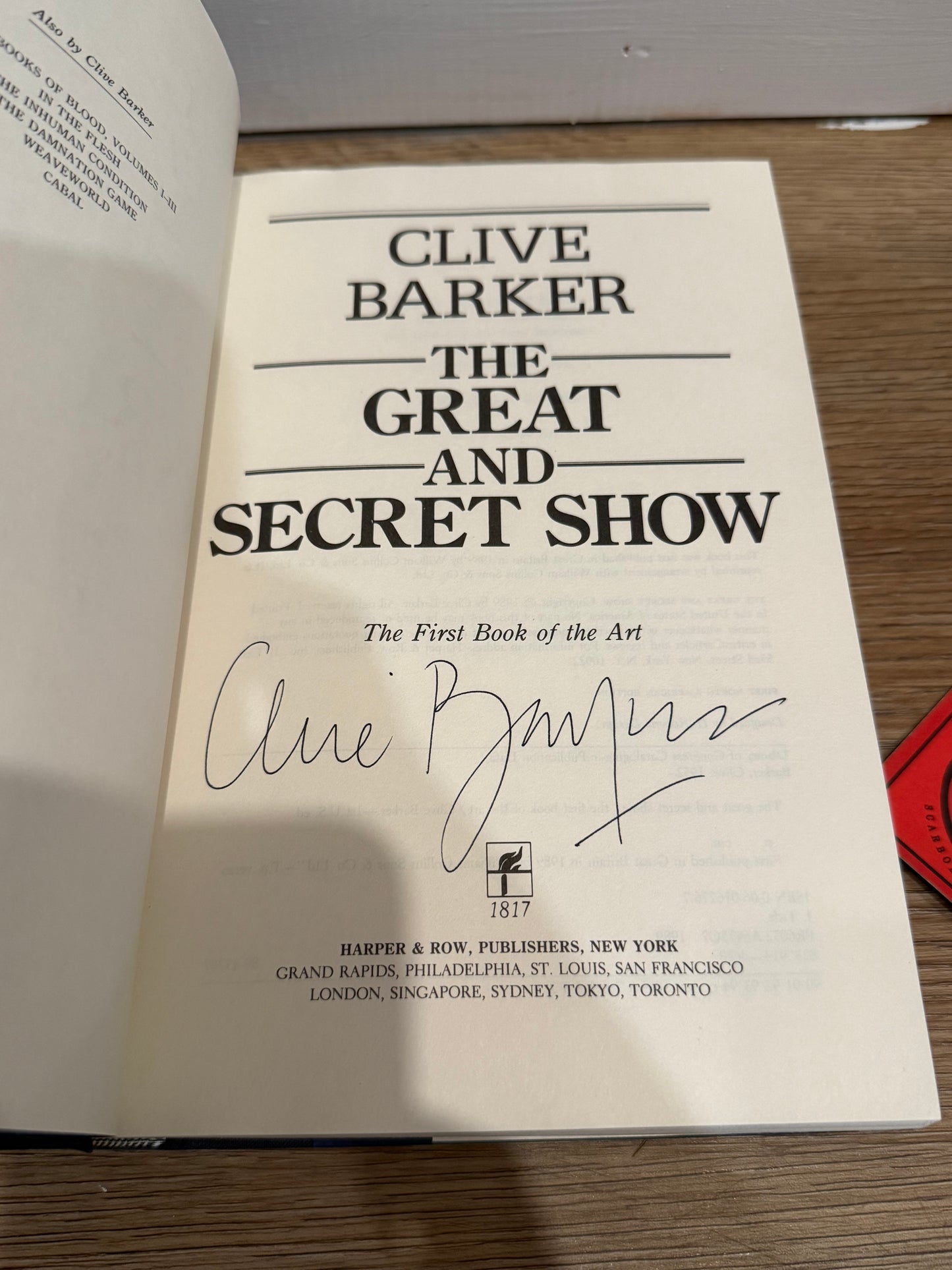 Clive Barker, The Great and Secret Show, US First Edition, SIGNED