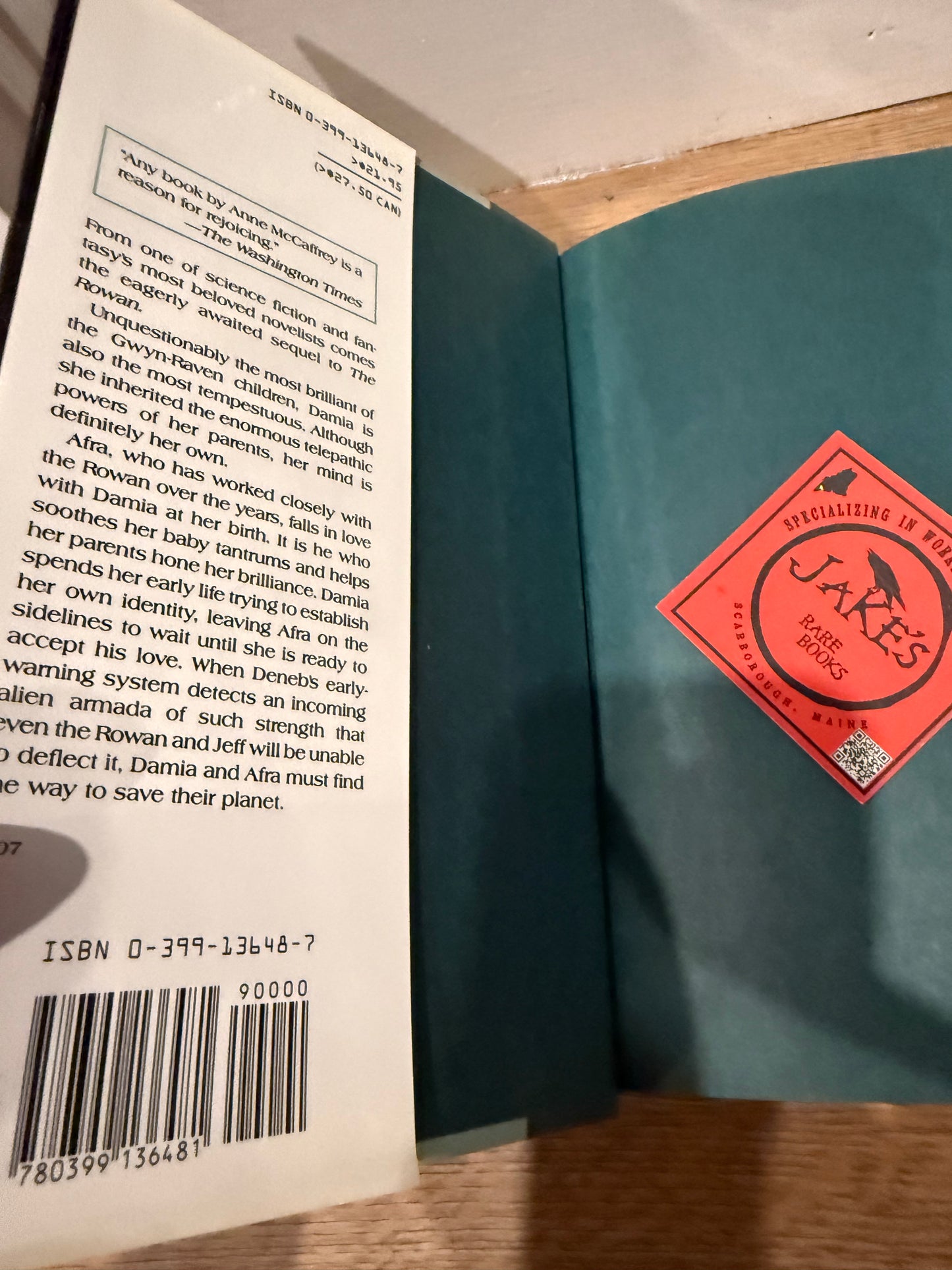 Anne McCaffrey, Damia, First Edition, SIGNED, Putnam