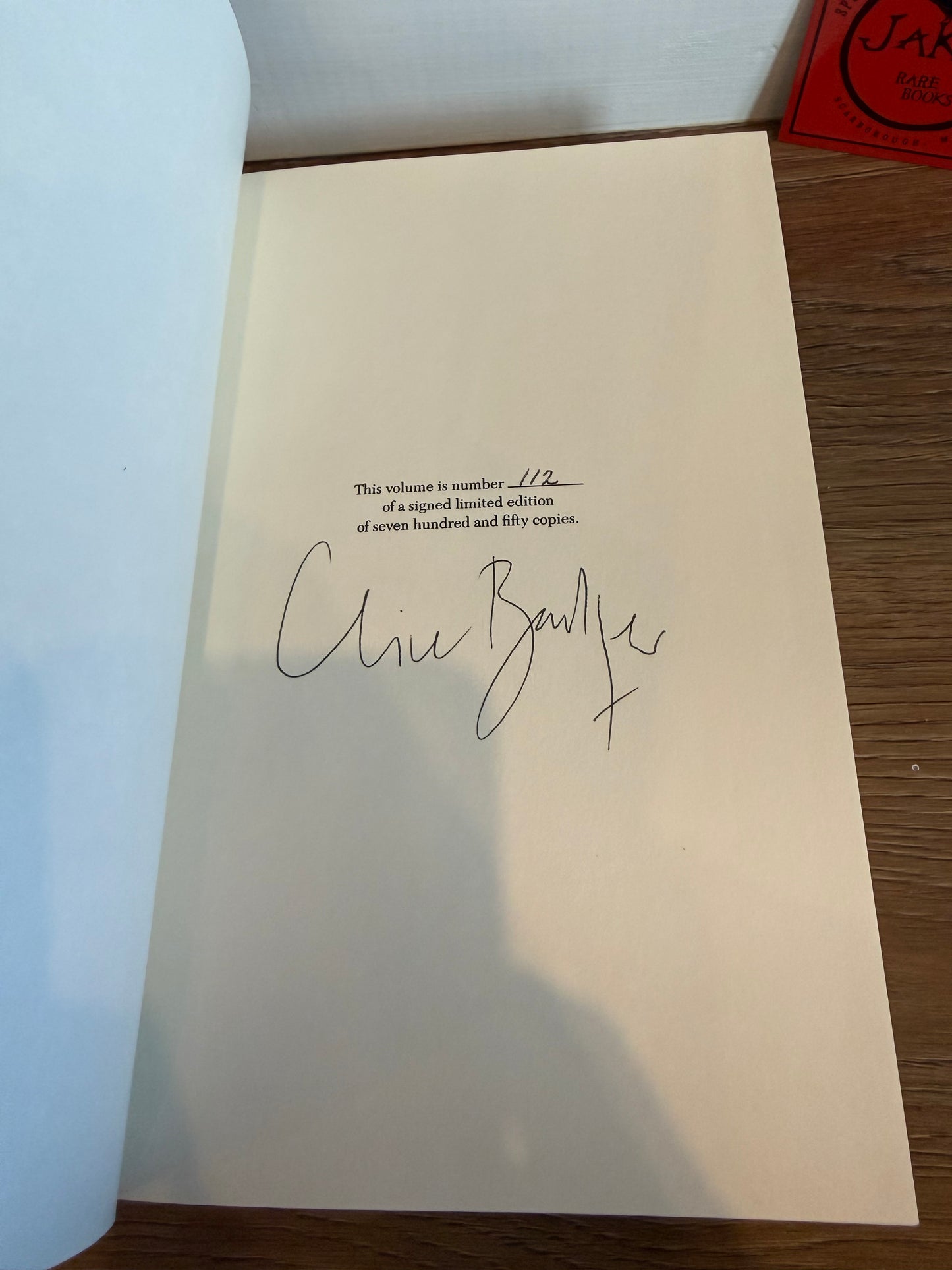 Clive Barker, Cabal, Signed Limited #112, Poseidon Press