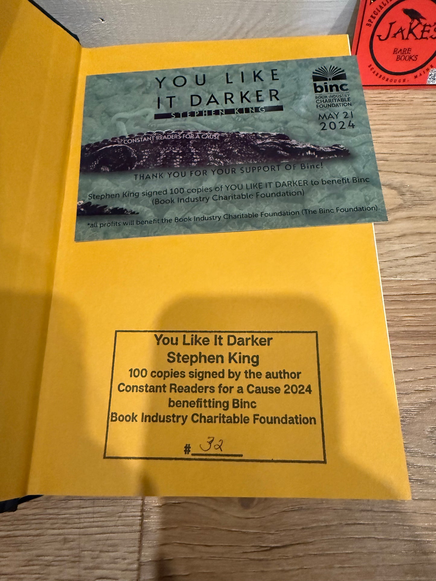 Stephen King, You Like it Darker, Signed/Limited #61 (Binc)