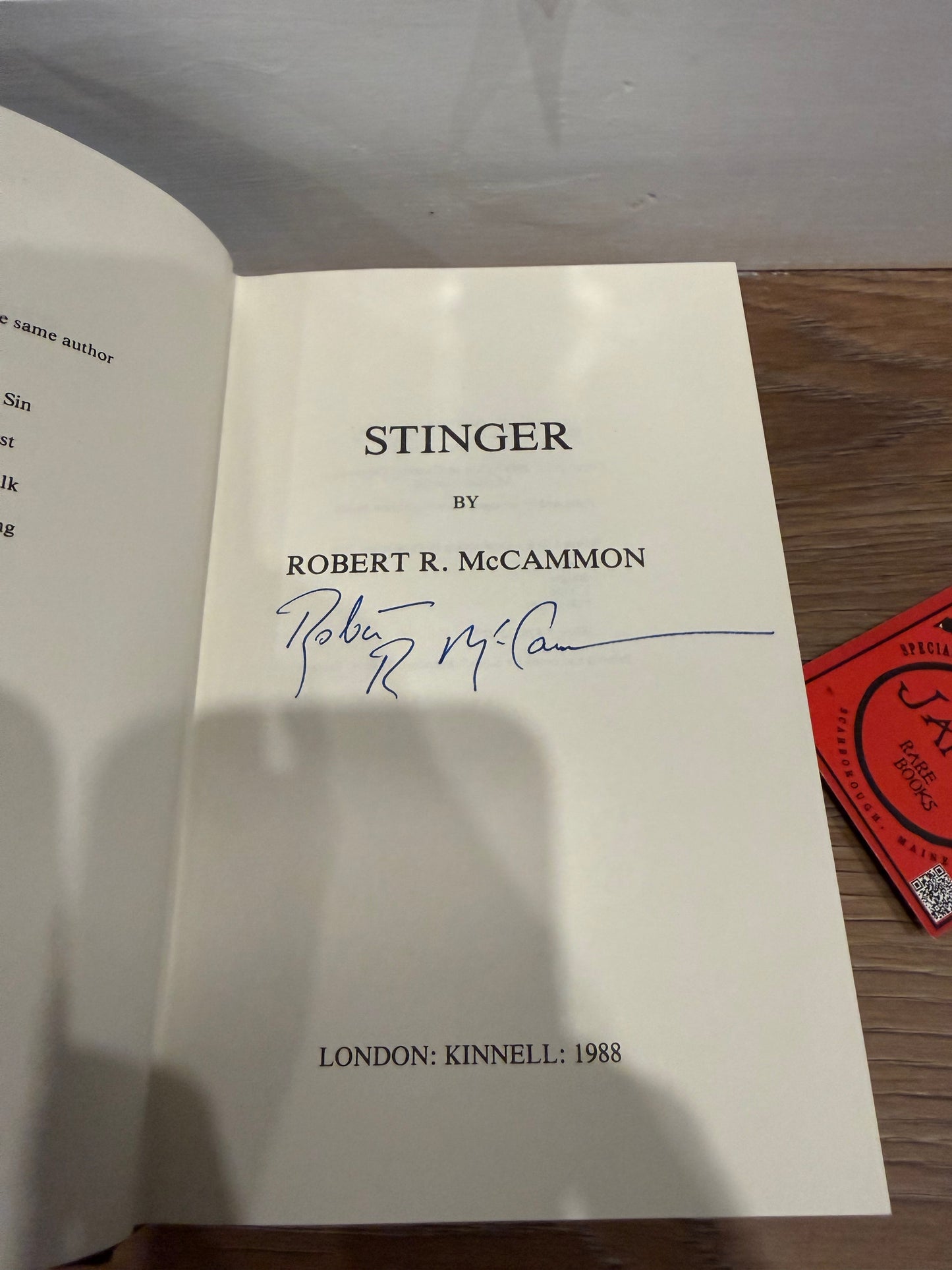 Robert McCammon, Stinger, UK First Edition, SIGNED