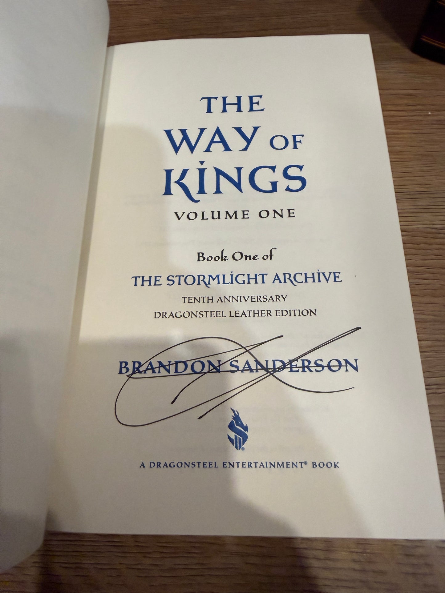 Brandon Sanderson, The Way of Kings, Signed Limited Edition, Dragonsteel