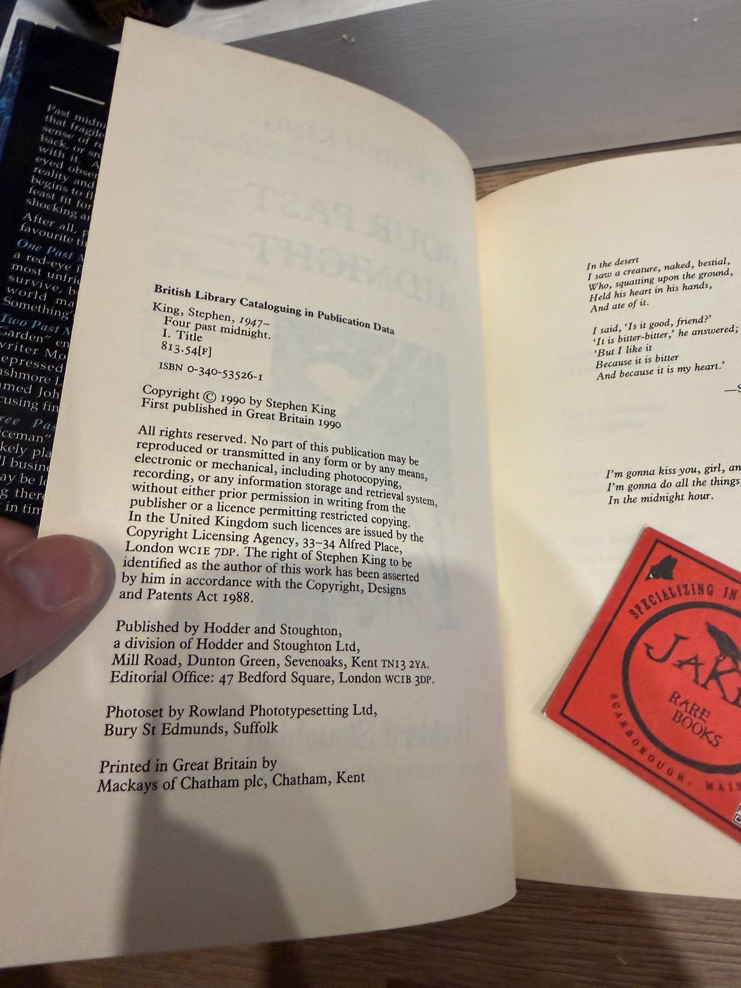 Stephen King, Four Past Midnight, UK First Edition, Hodder and Stoughton