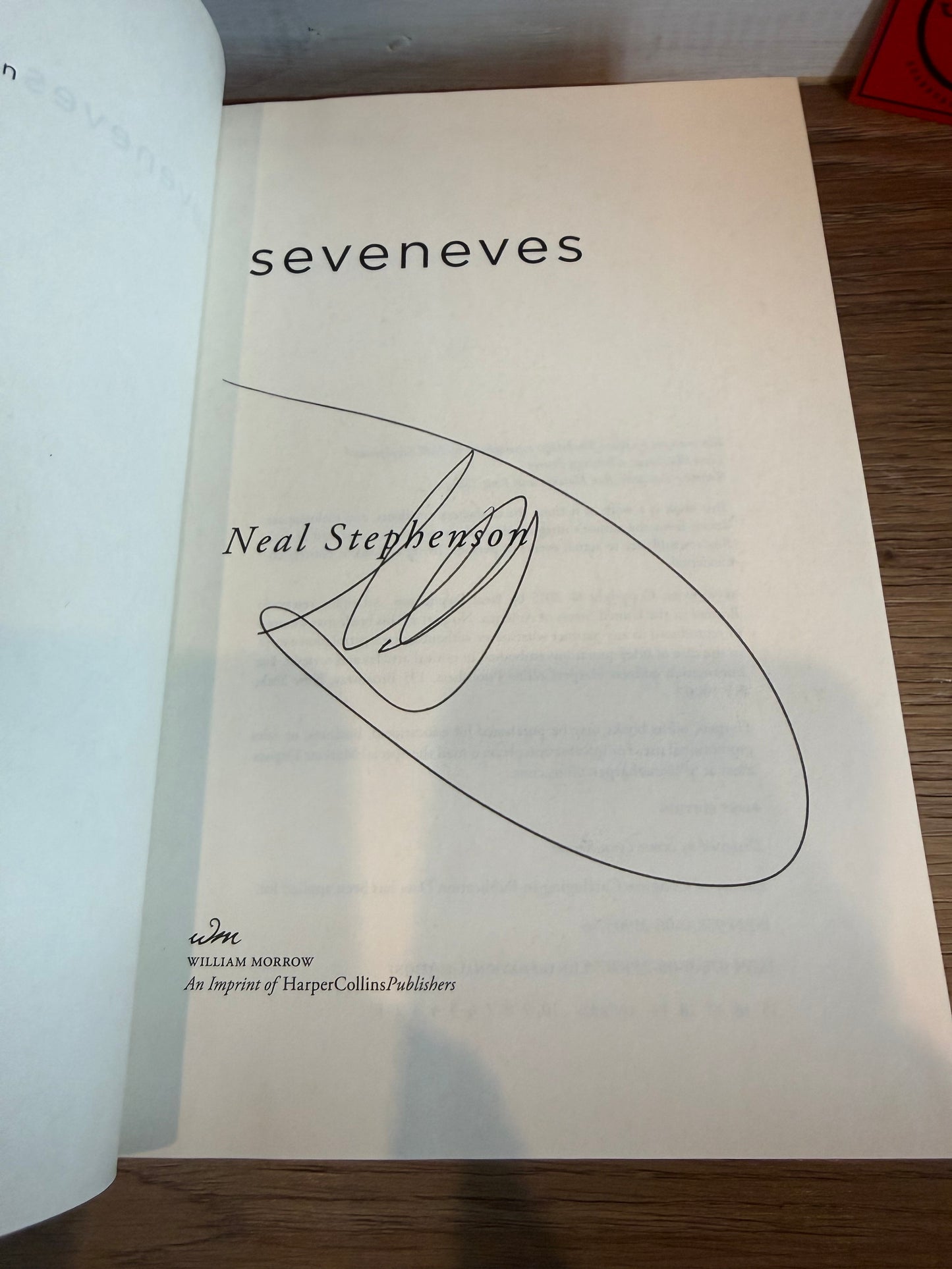 Neal Stephenson, Seveness, Signed First Edition, Harper Collins