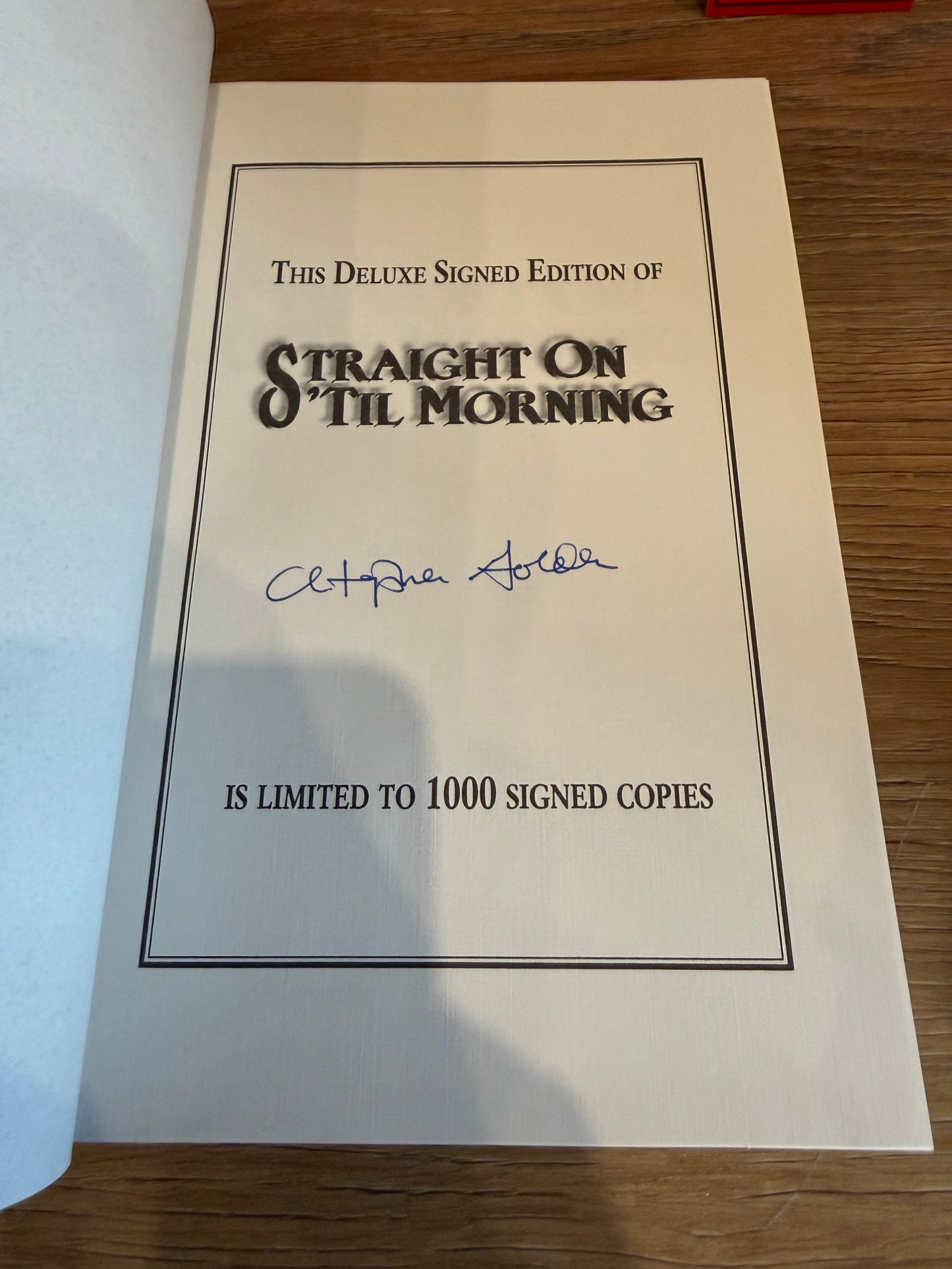 Christopher Golden, Straight On ‘Til Morning, Signed Limited Edition, Cemetery Dance