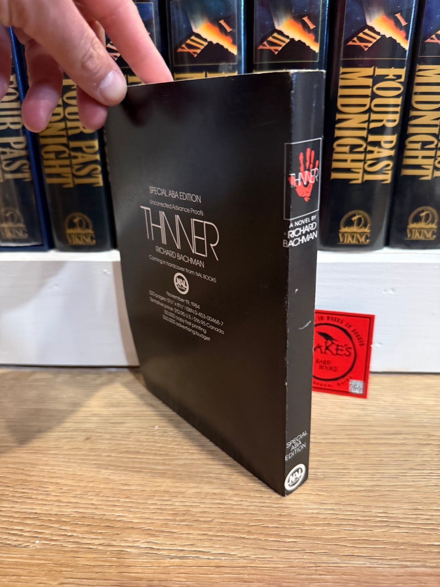 Stephen King, Thinner, ABA Uncorrected Proof, NAL