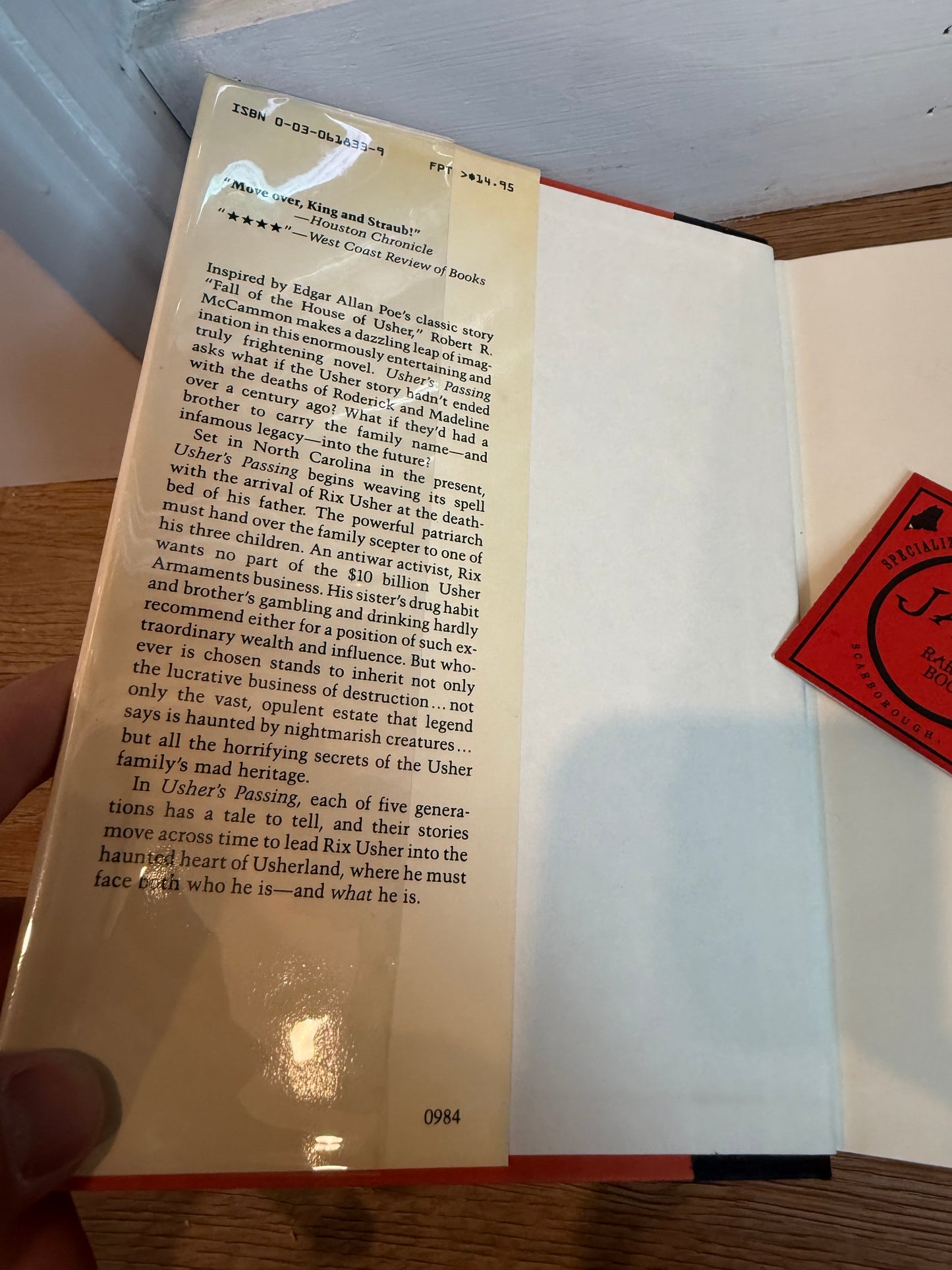 Robert McCammon, Usher’s Passing, INSCRIBED, First Edition, Holt Reinhart