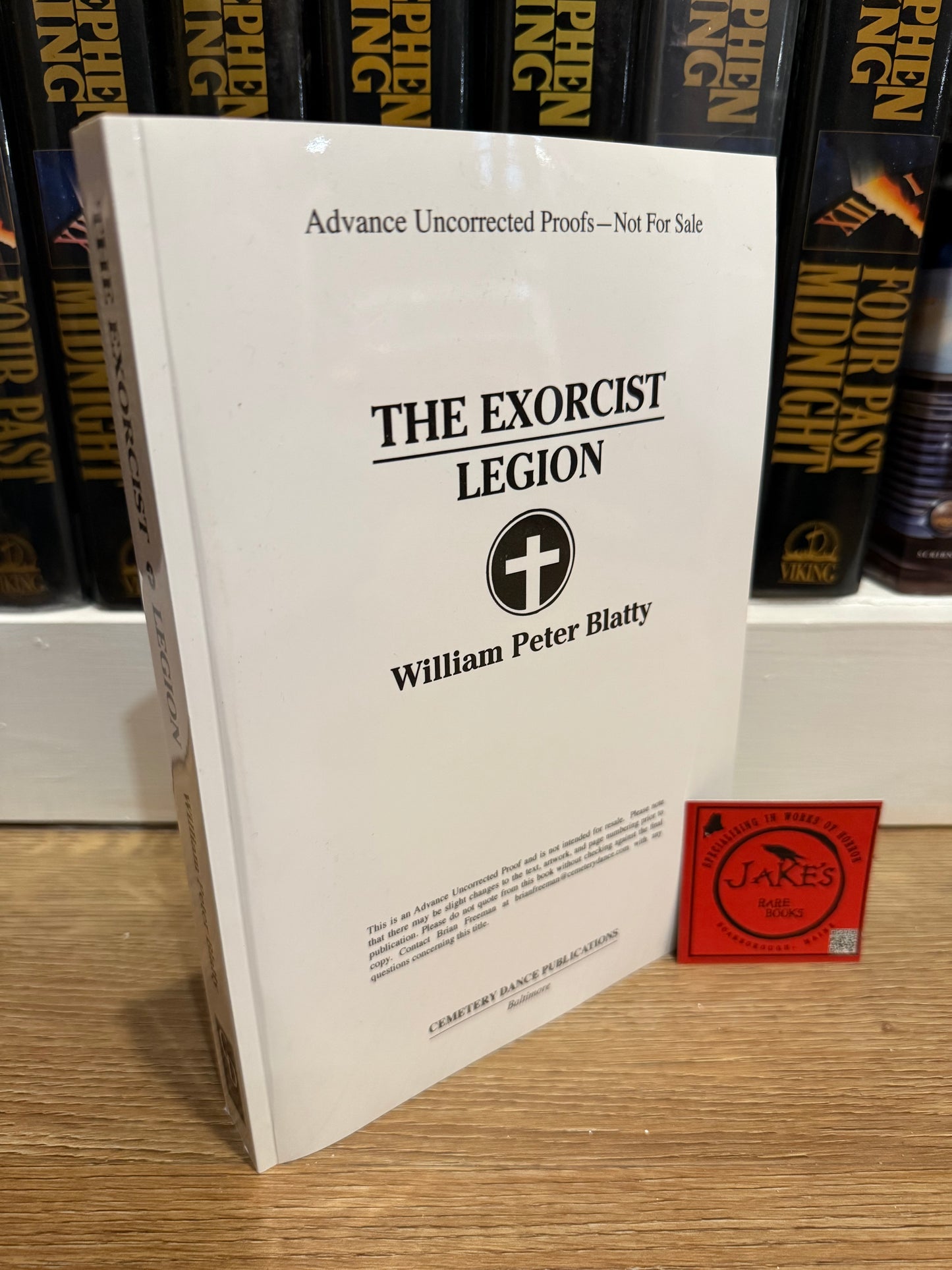 William Peter Blatty, Exorcist/Legion, Uncorrected Proof, Cemetery Dance