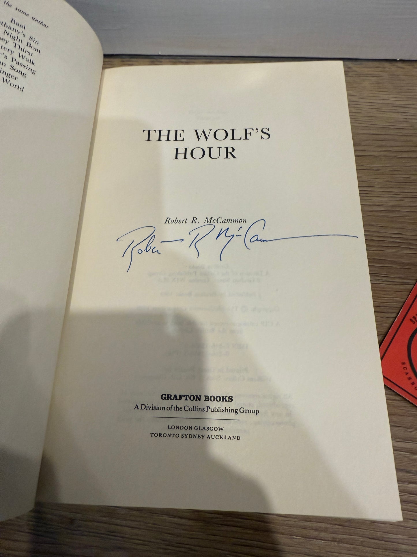 Robert McCammon, Wolf’s Hour, UK First Edition, SIGNED, Grafton