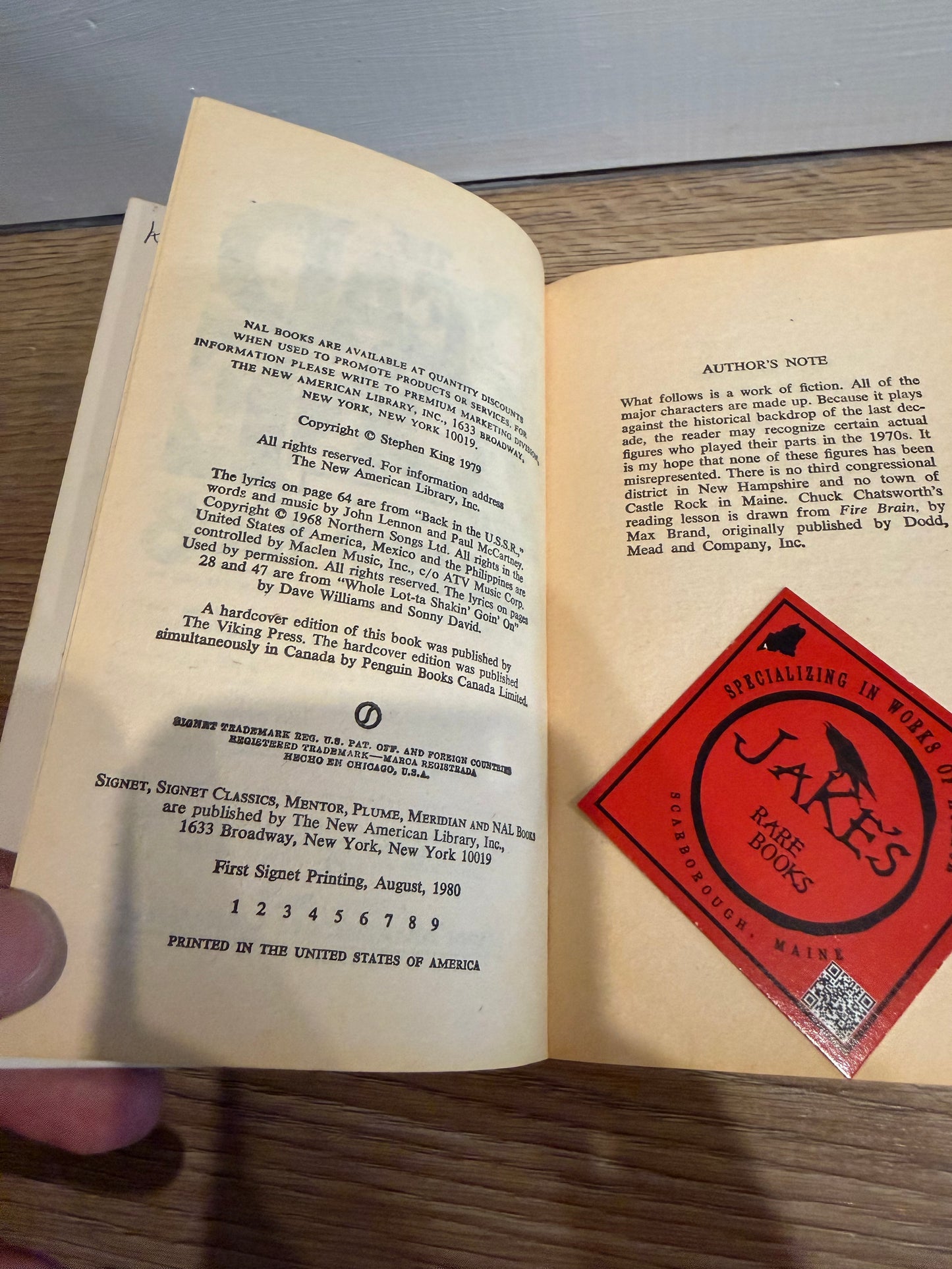 Stephen King, Dead Zone, First Paperback Printing, Signet