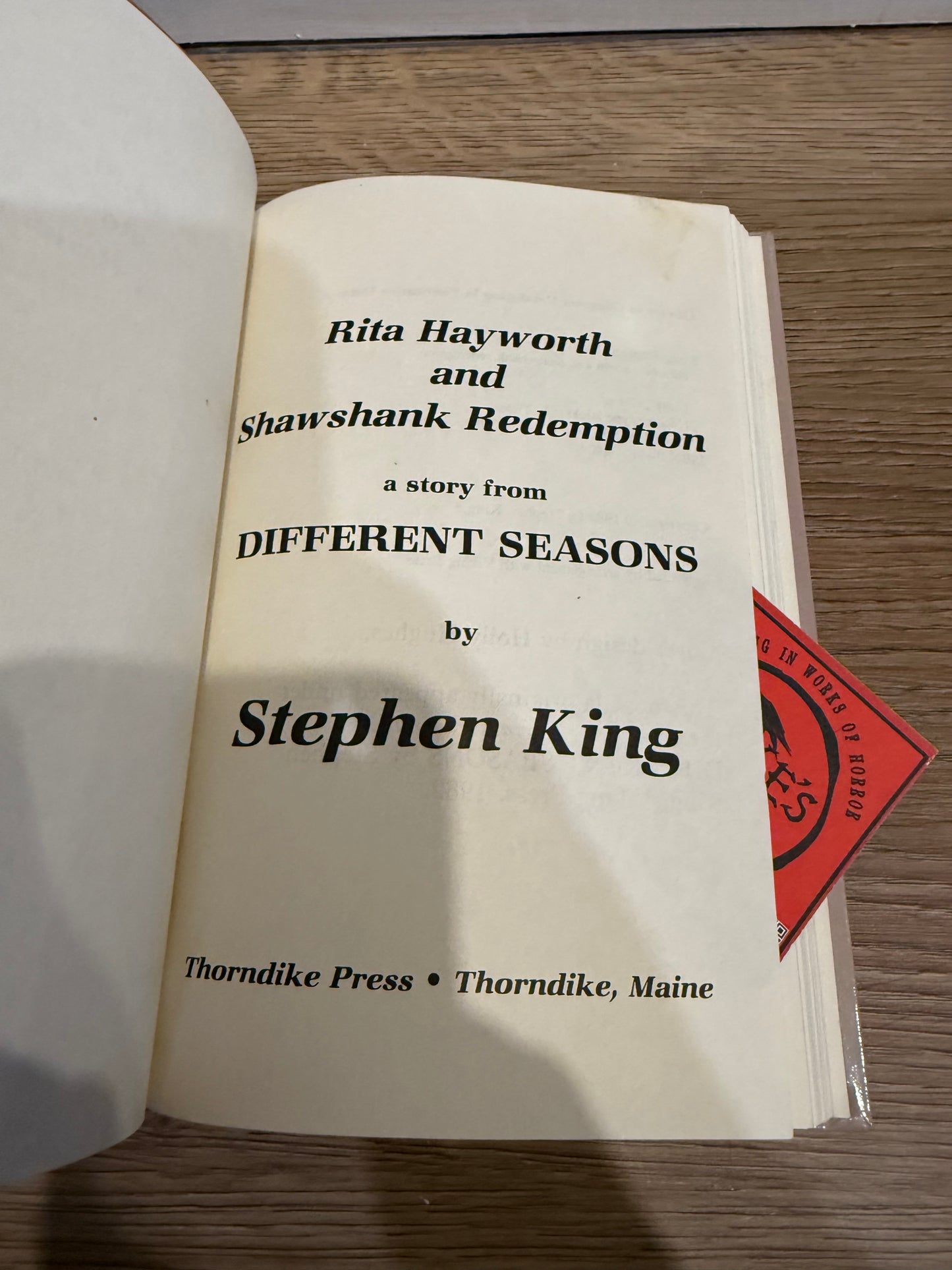 Stephen King, Rita Hayworth and  Shawshank Redemption, Thorndike Press