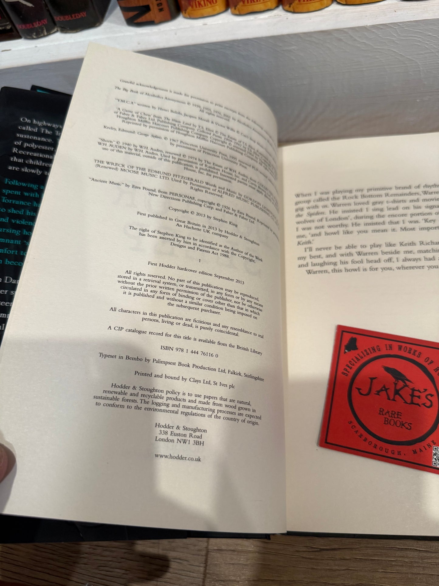 Stephen King, Doctor Sleep, UK First Edition, Hodder and Stoughton