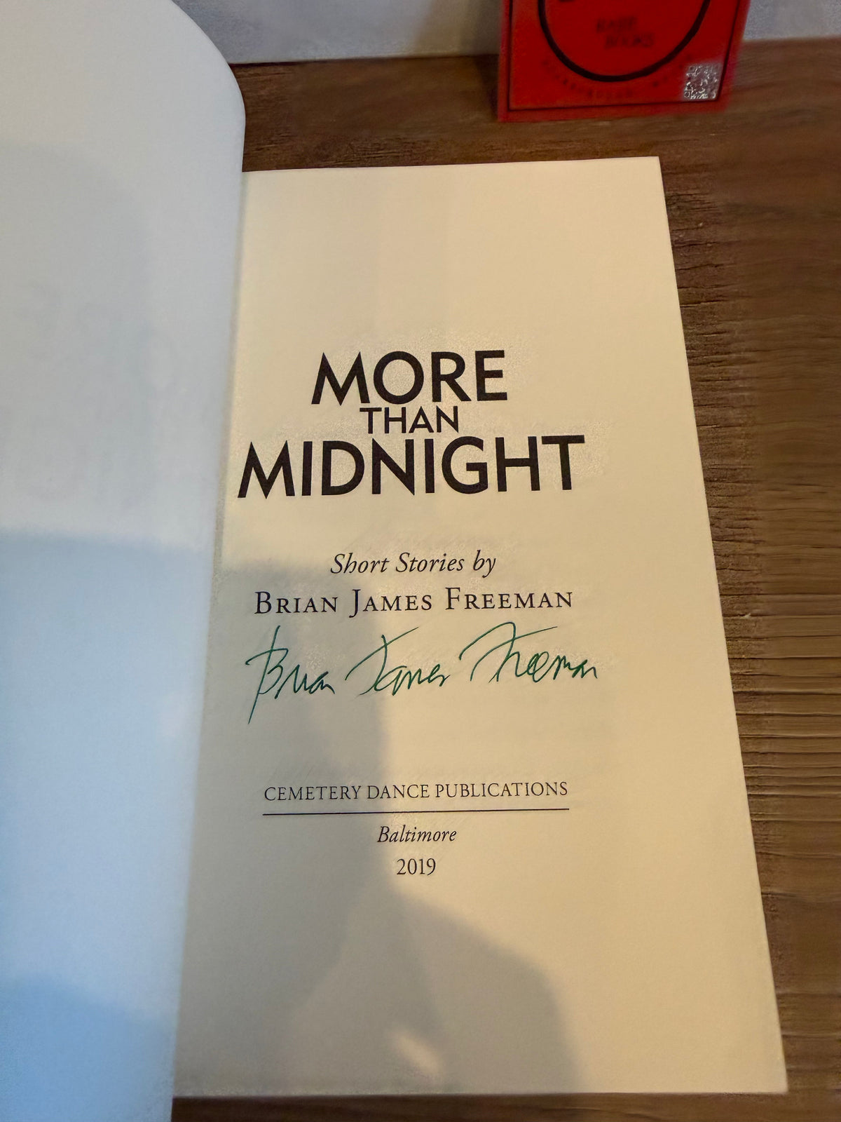 Brian James Freeman, More Than Midnight, Signed First Edition, Cemetery Dance