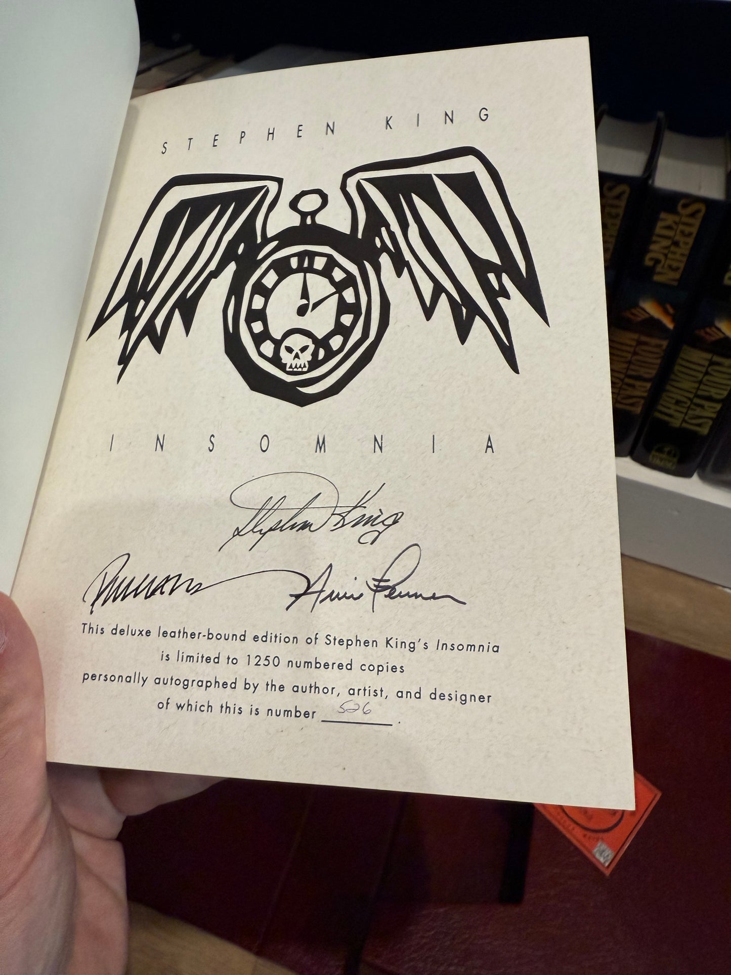 Stephen King, Insomnia, Signed/Limited #526, Ziesing Publishing