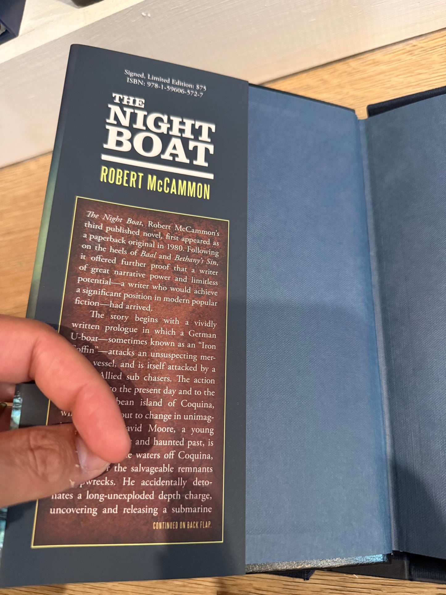 Robert McCammon, The Night Boat, Lettered Publisher’s Copy, Subterranean Press
