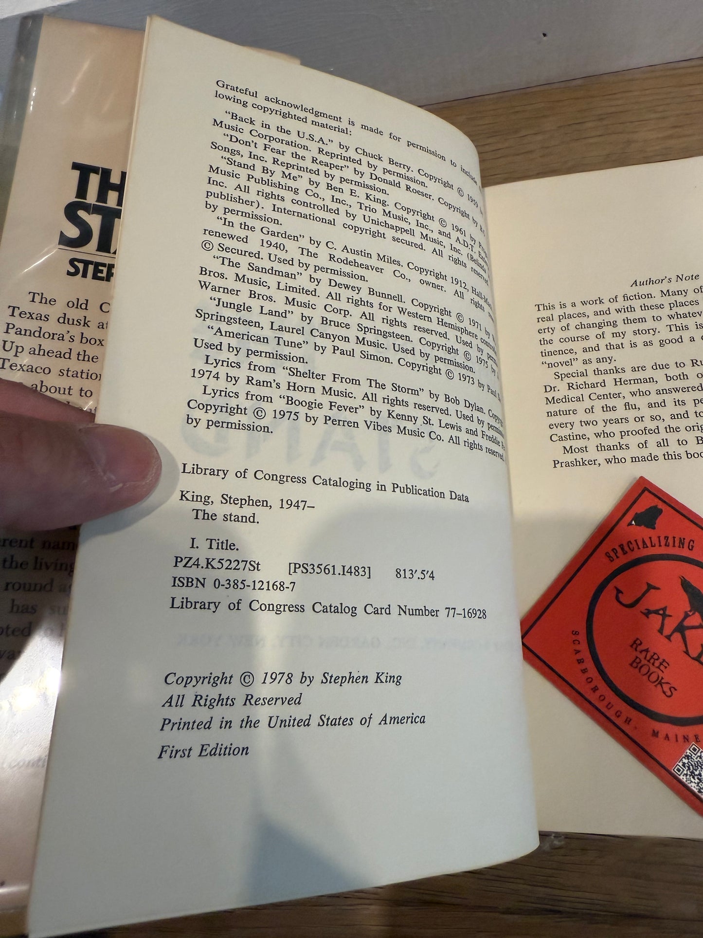 Stephen King, The Stand, First Printing T39, Doubleday Publishing