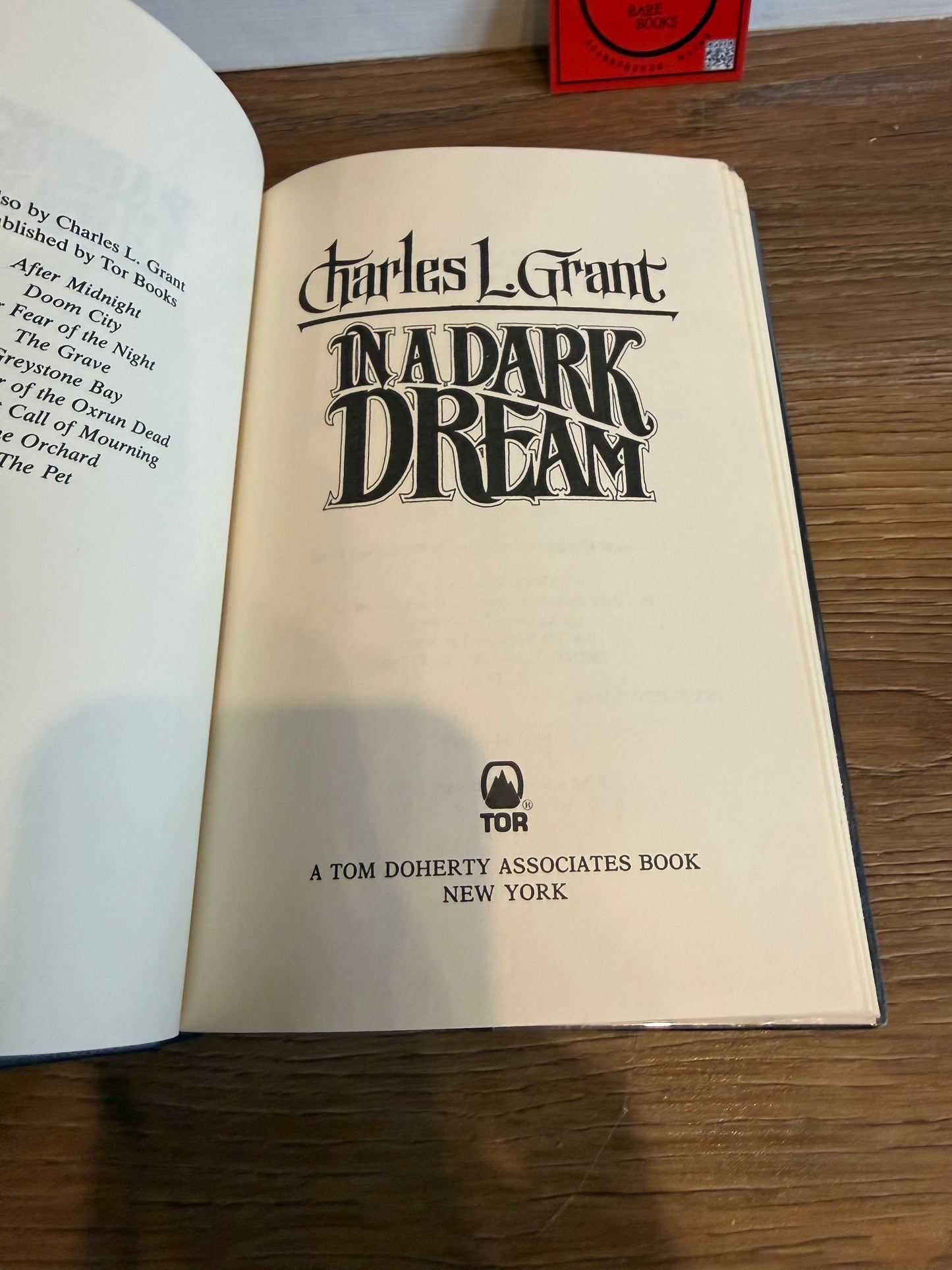 Charles L. Grant, In a Dark Dream, First Edition, Grant Publishing