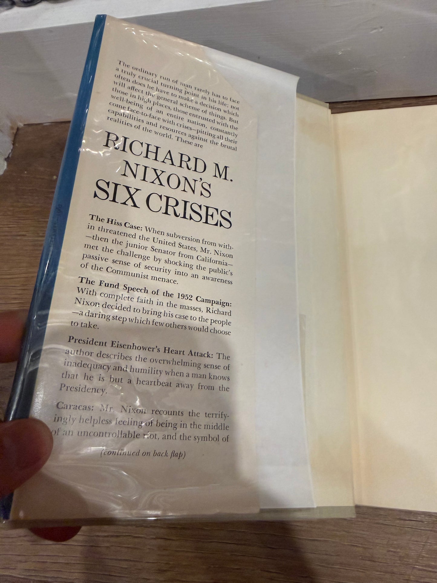 Richard Nixon, Six Crises, Signed First Edition, Doubleday
