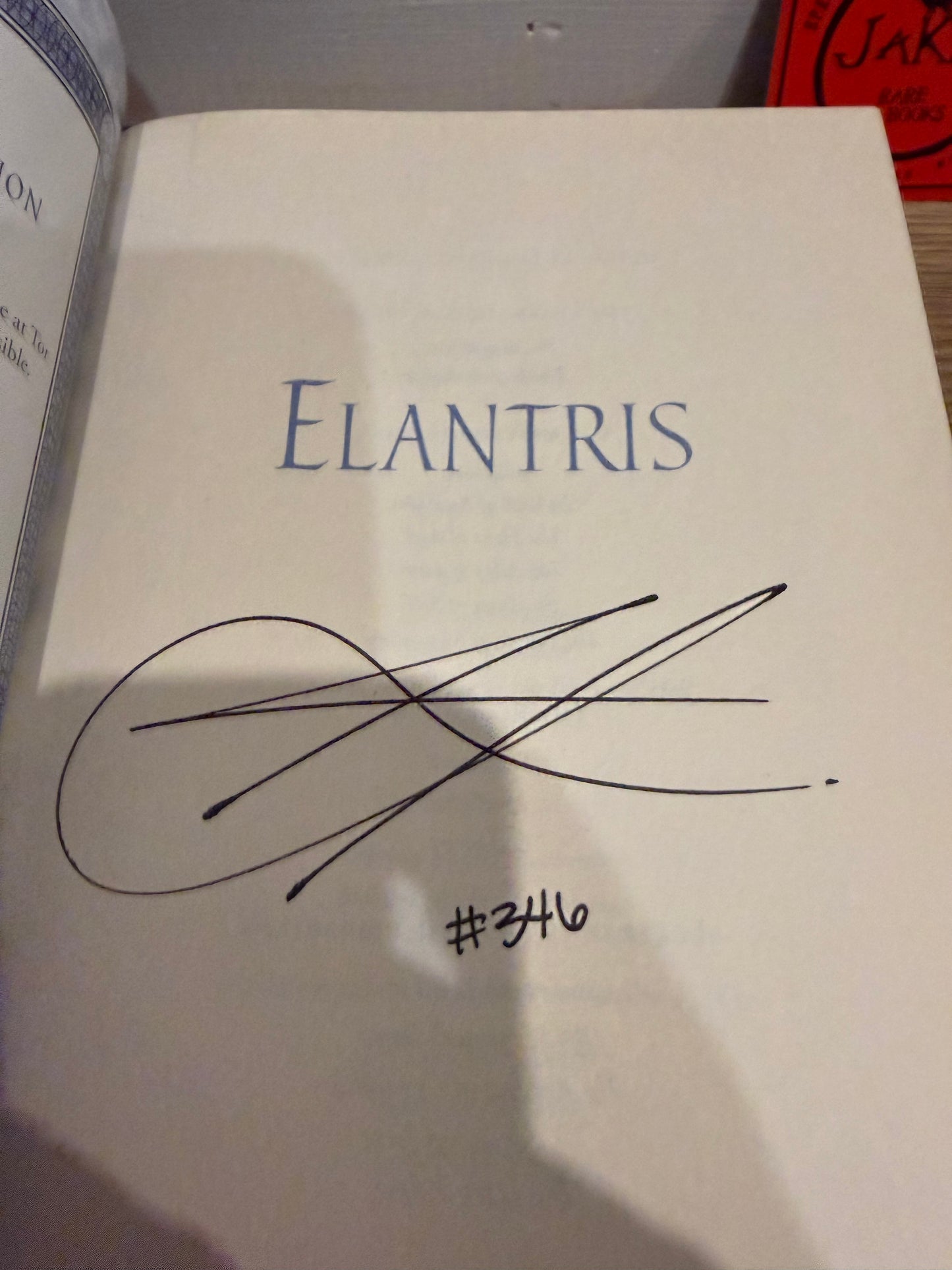 Brandon Sanderson, Elantris, Signed Numbered #346, Dragonsteel