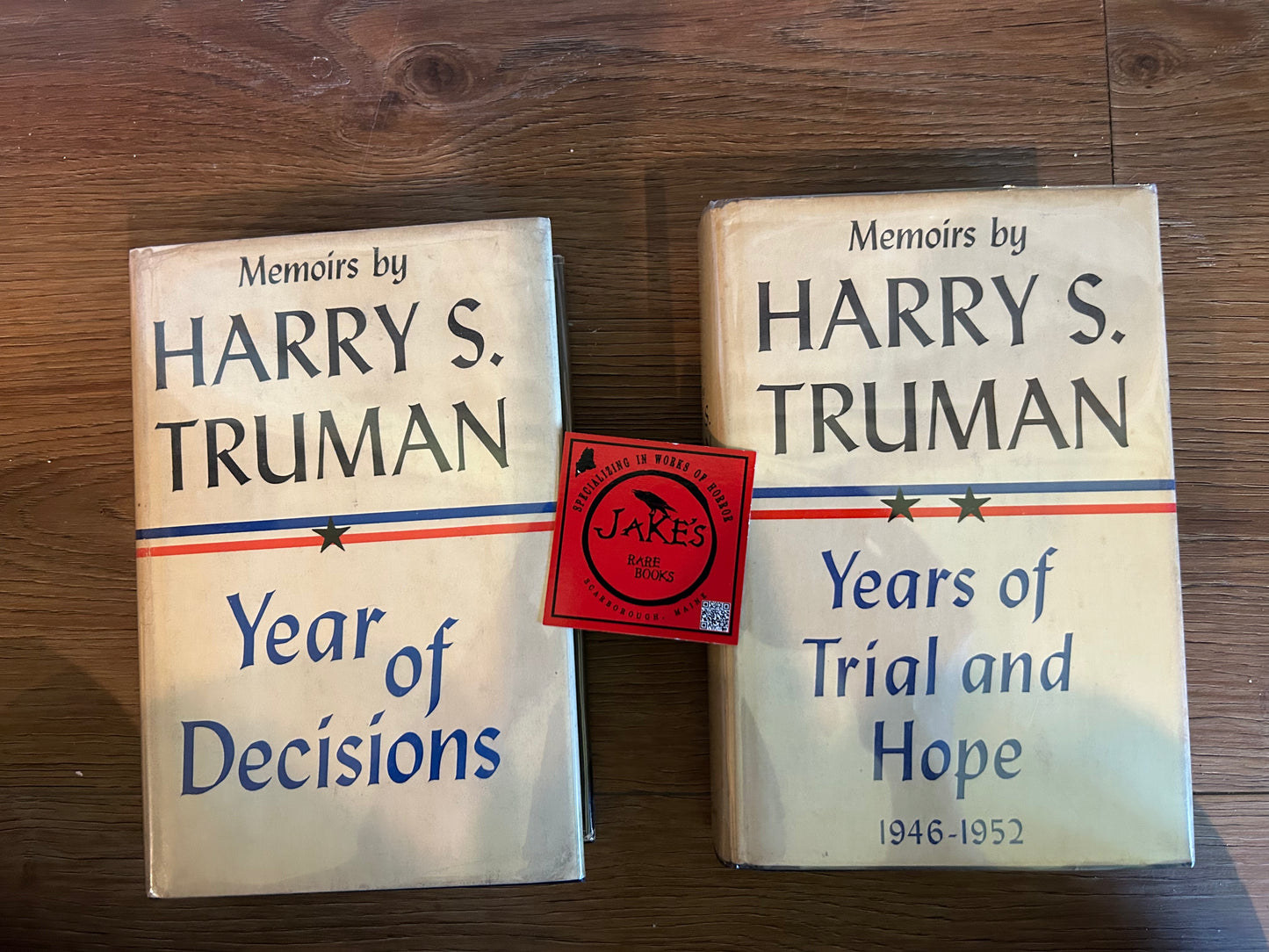 Harry Truman, Year of Decisions and Years of Trial and Hope, Signed First Edition, Doubleday