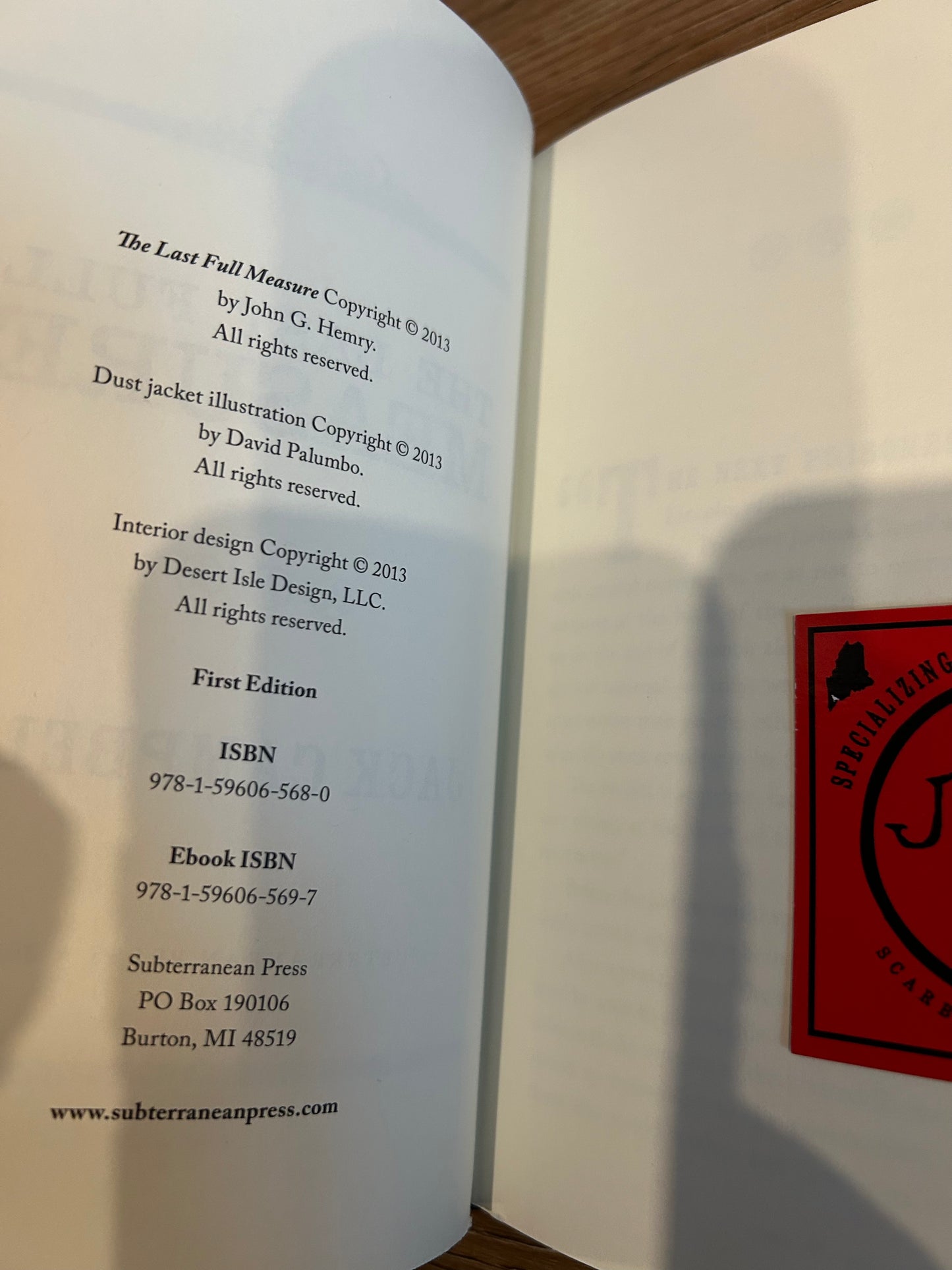 Jack Campbell, The Last Full Measure, Signed First Edition, #12 out of 250, Subterranean Press