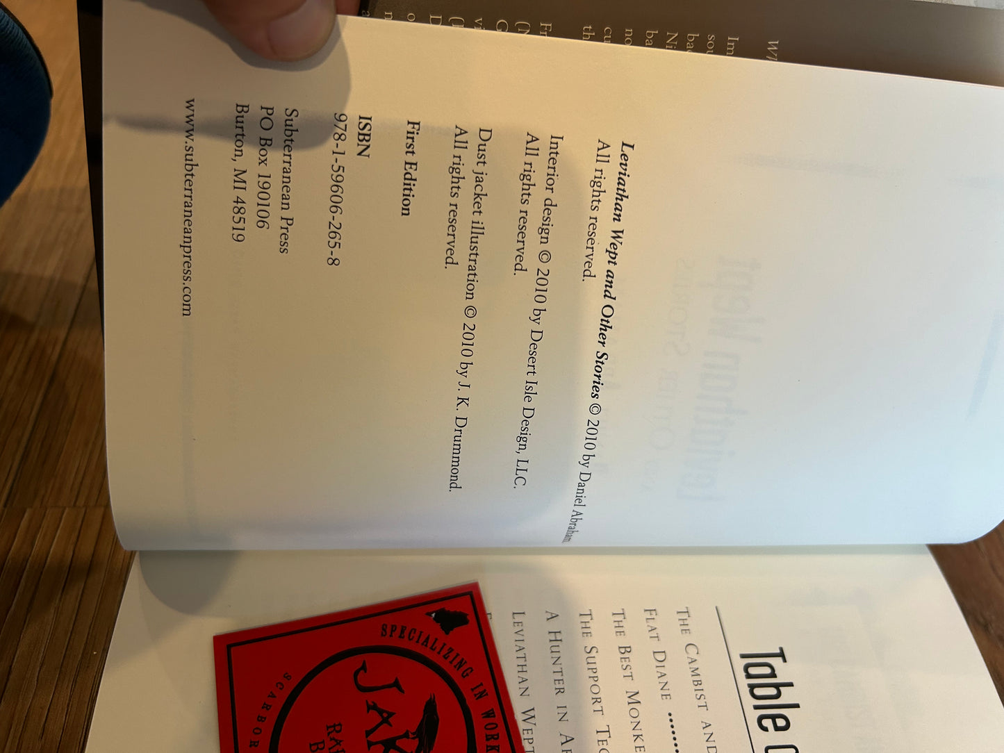 Daniel Abraham, Leviathan Wept, Signed Limited Edition #12, Subterranean Press