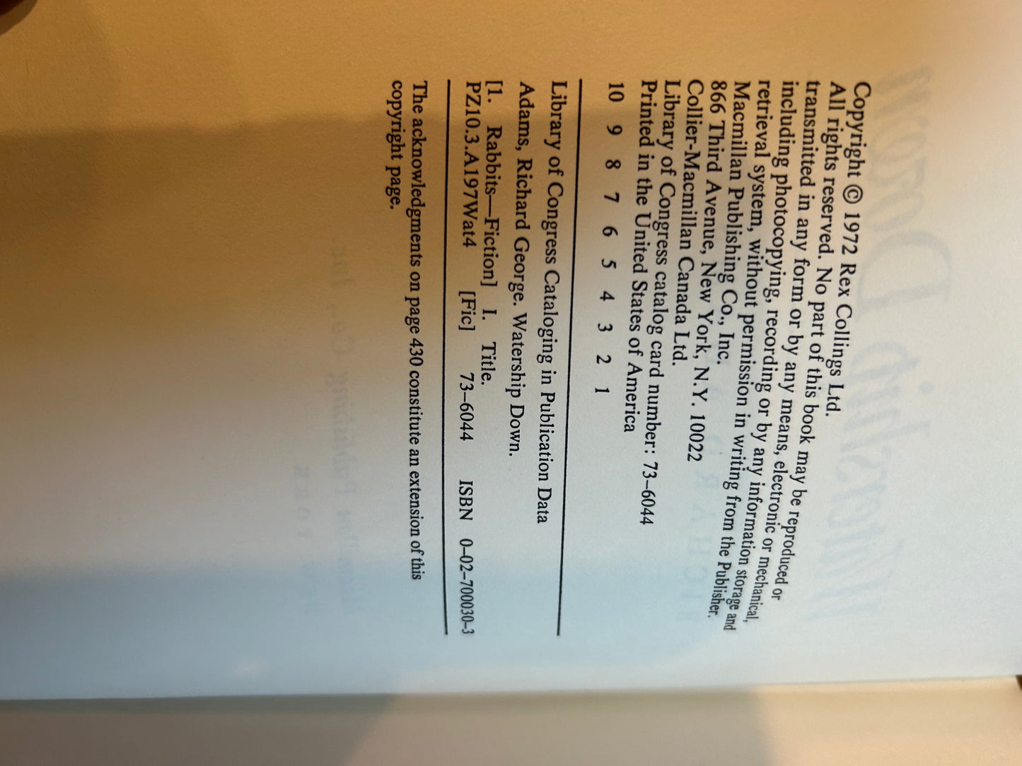 Richard Adams, Watership Down, First Edition, Macmillan
